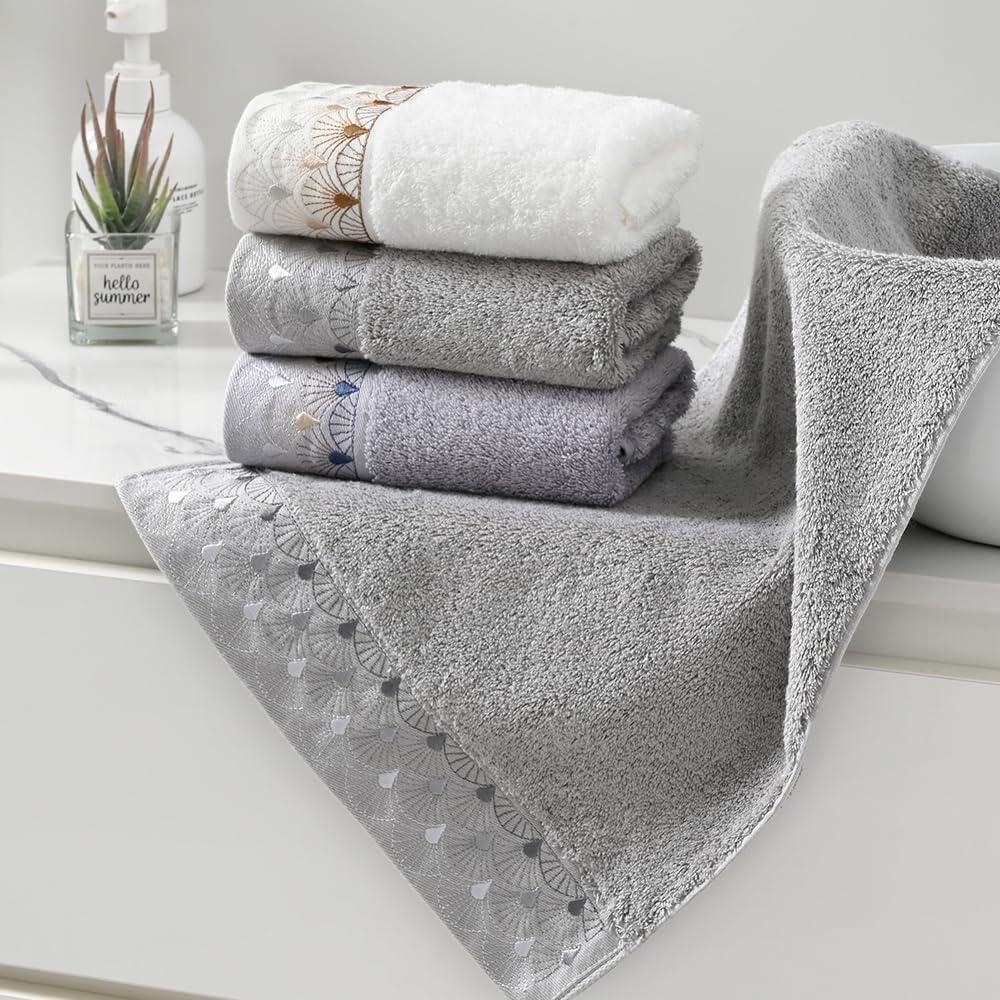 Juego de Toallas de Mano Absnuopt 2 Piezas 33x74cm Algodón Azul