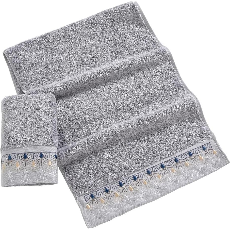 Juego de Toallas de Mano Absnuopt 2 Piezas 33x74cm Algodón Azul