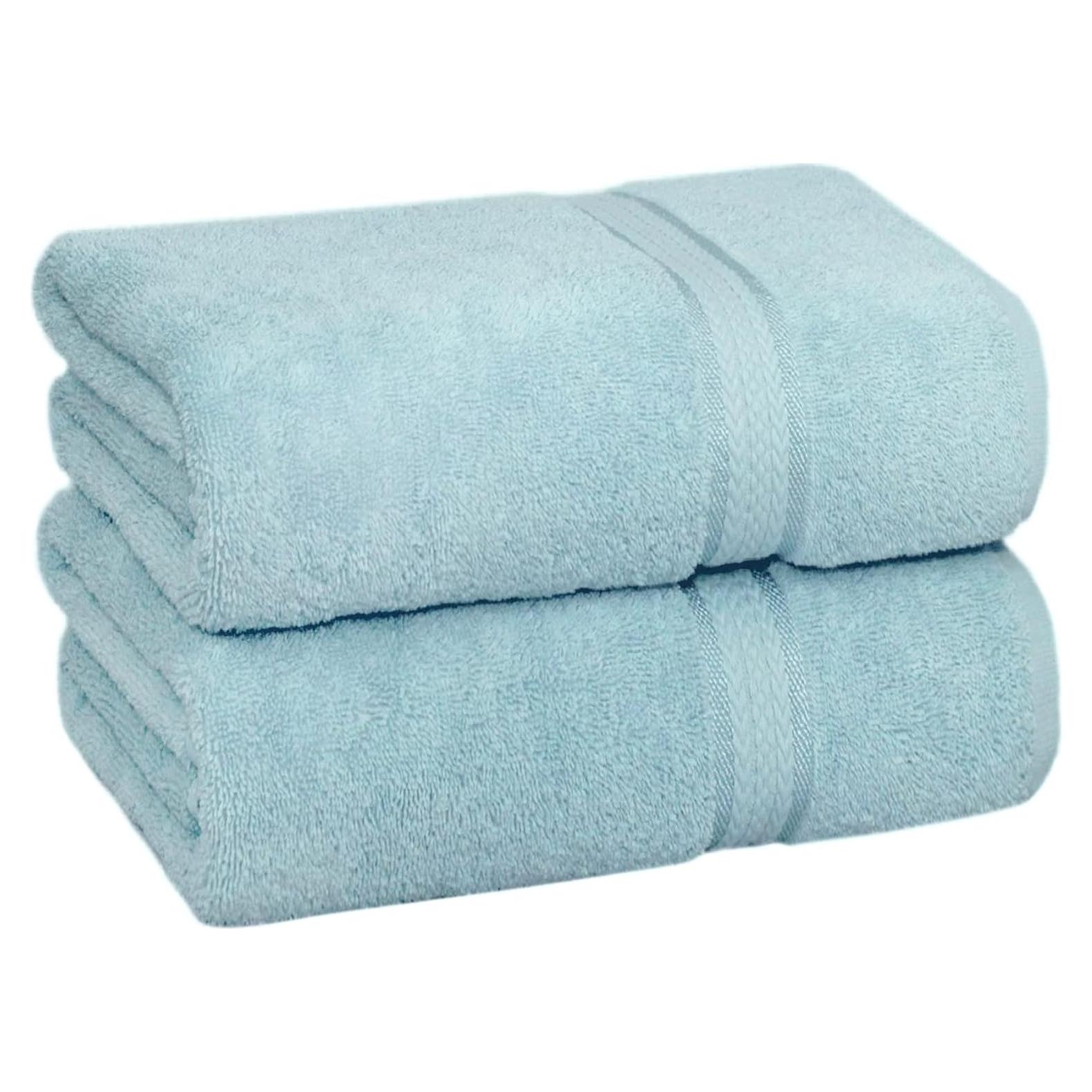 Toallas de Baño Ultra Suaves COTTON CRAFT - 89x178 cm - 2 Unidades - 100% Algodón - Azul Claro