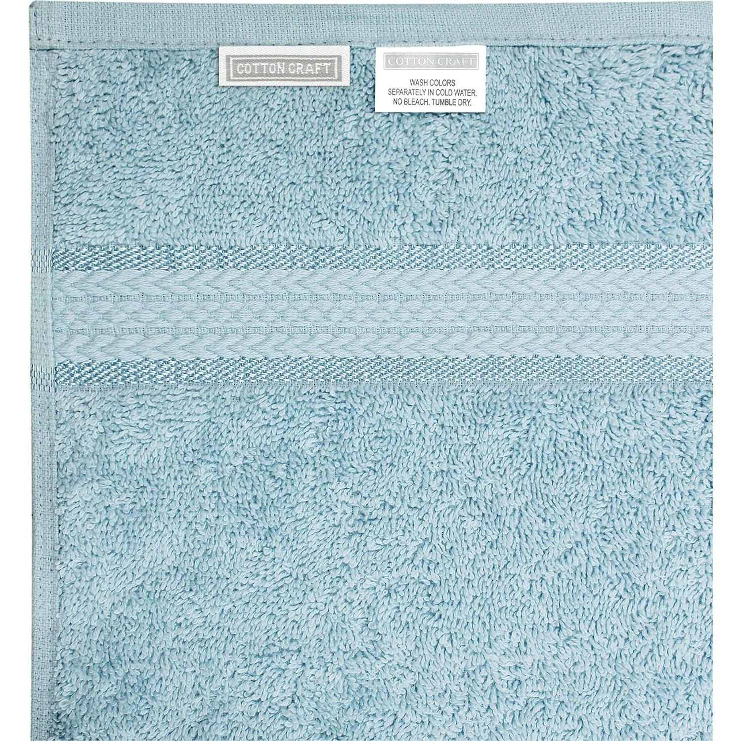 Toallas de Baño Ultra Suaves COTTON CRAFT - 89x178 cm - 2 Unidades - 100% Algodón - Azul Claro