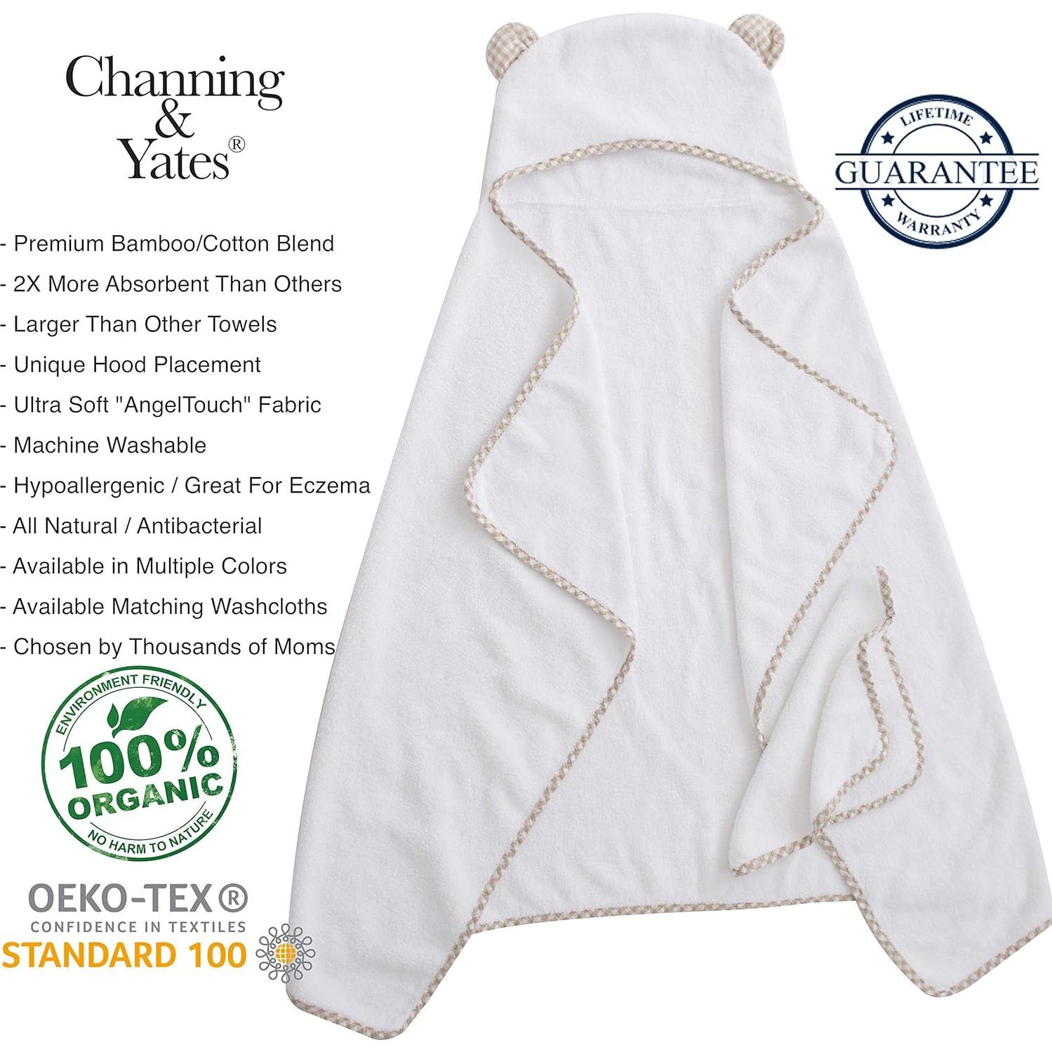 Conjunto de Toallas con Capucha Channing & Yates - Viscosa de Bambú Beige