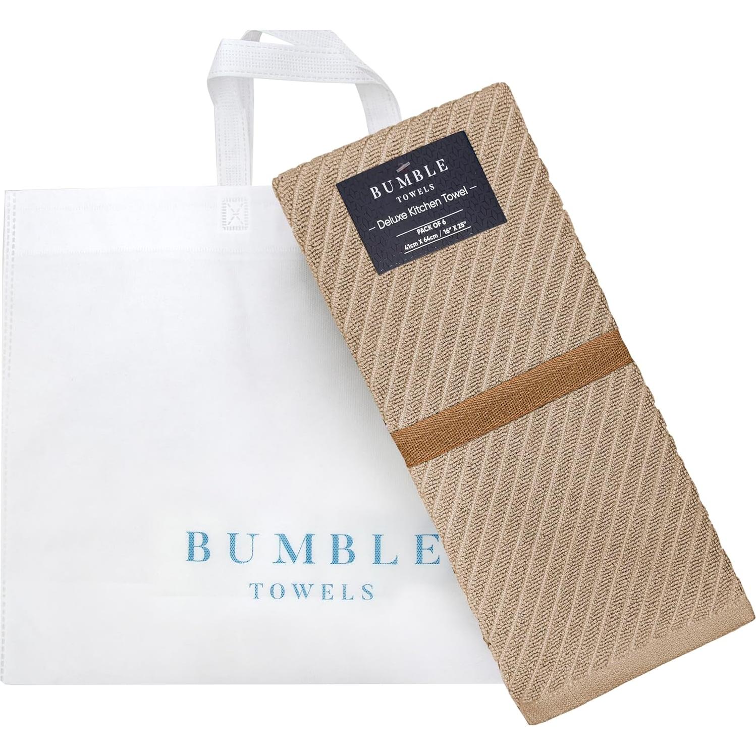 Juego de Toallas de Cocina Bumble Beige 6 Piezas 445 GSM