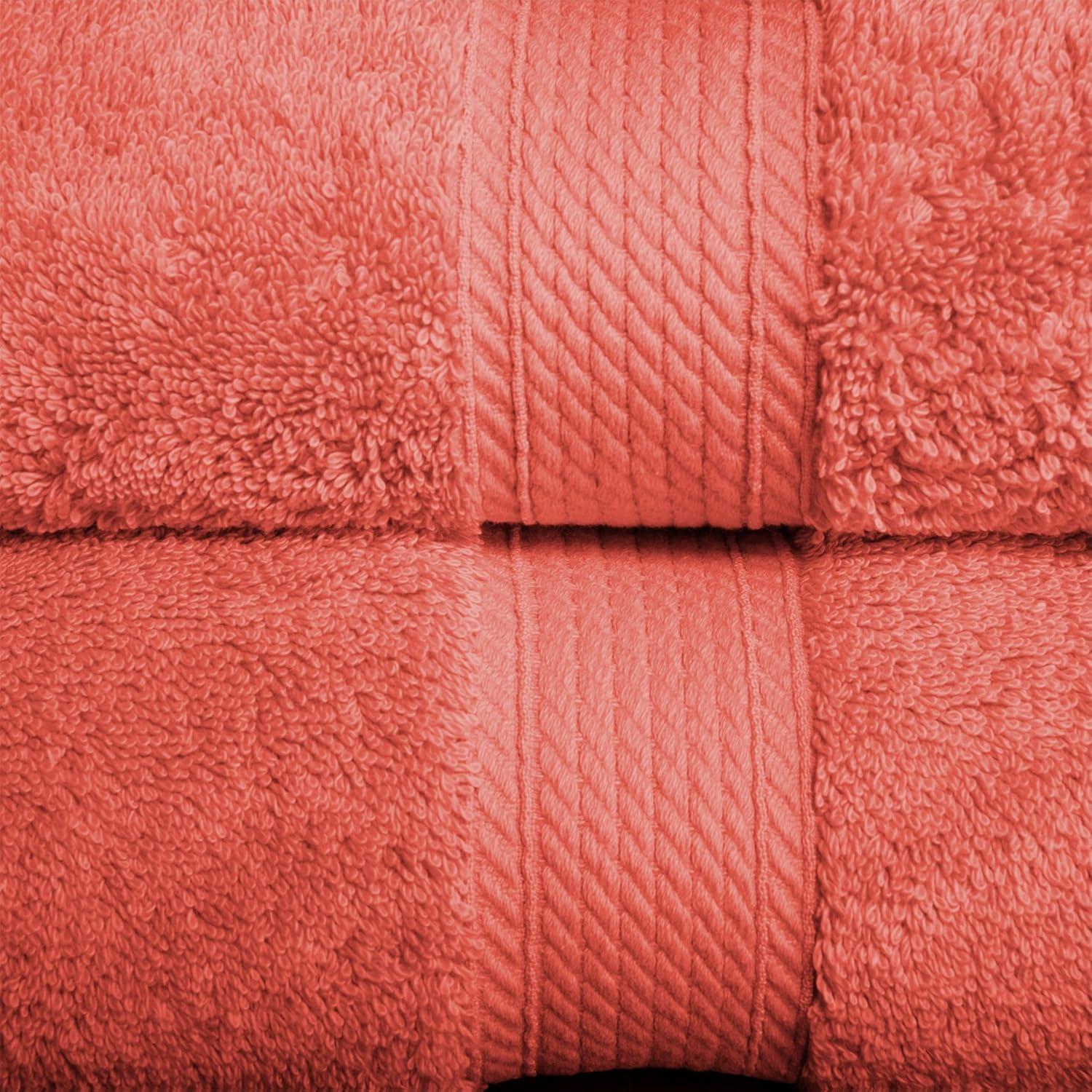 Juego de 2 Toallas de Baño Algodón Egipcio Superior Coral