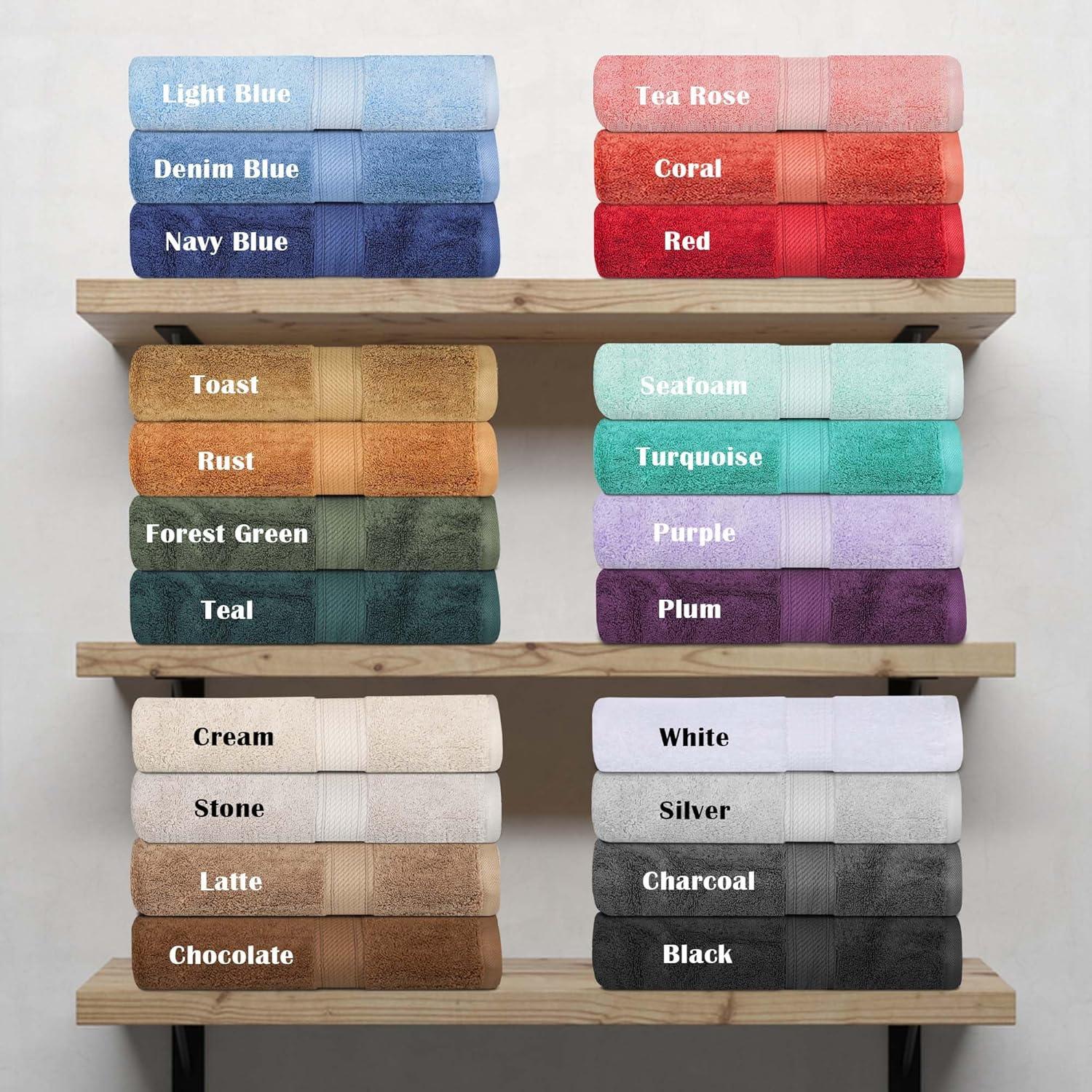 Juego de 2 Toallas de Baño Algodón Egipcio Superior Coral