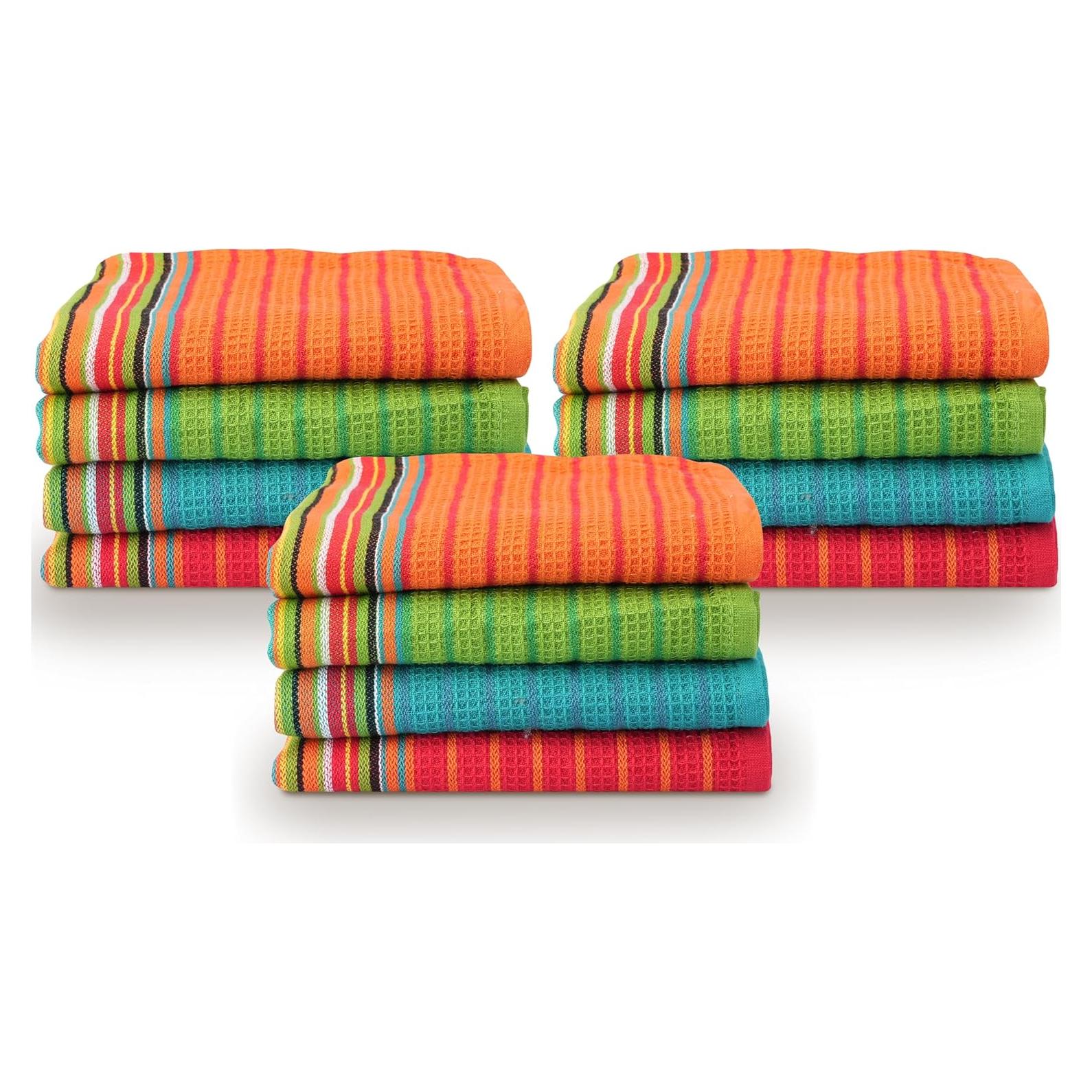 Juego de 12 Toallas de Cocina 100% Algodón Texas Linen Co.