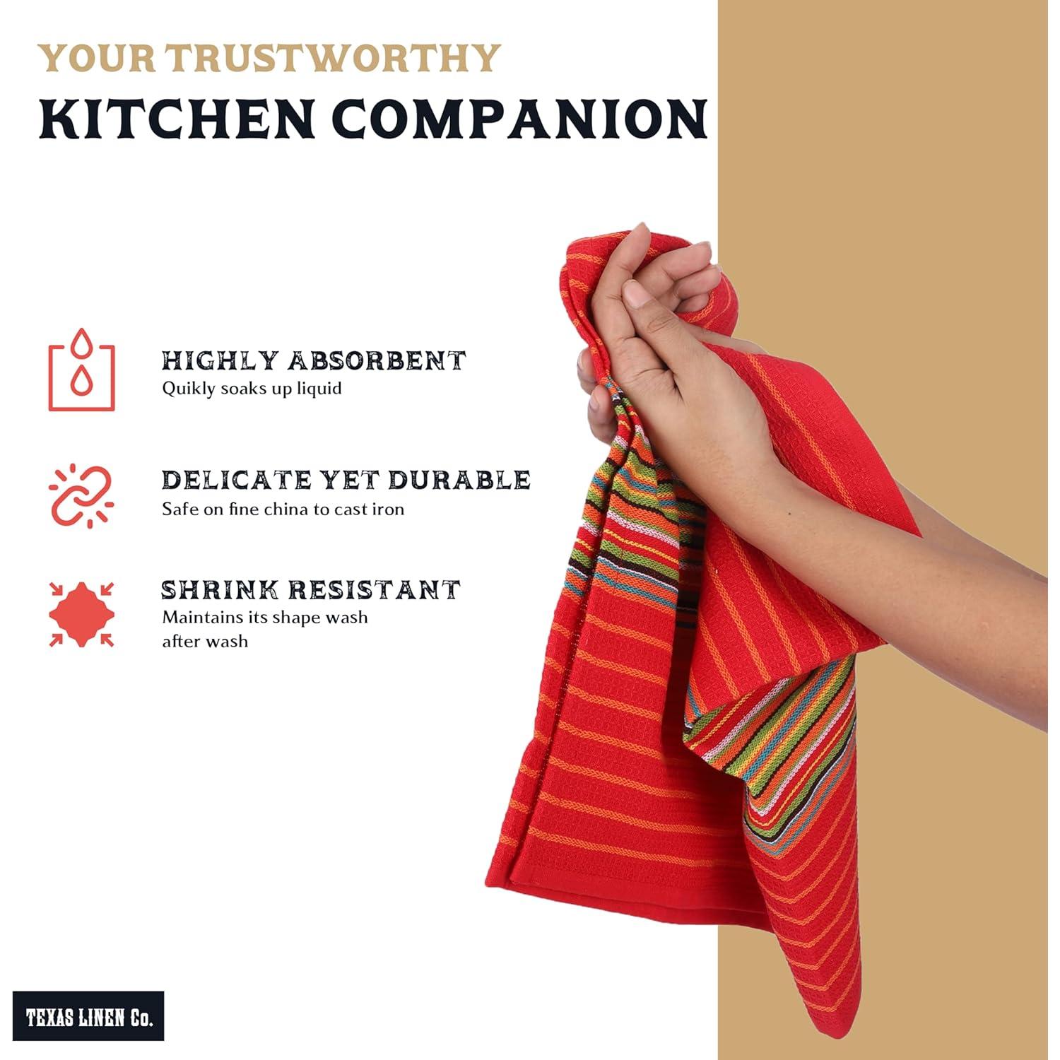 Juego de 12 Toallas de Cocina 100% Algodón Texas Linen Co.