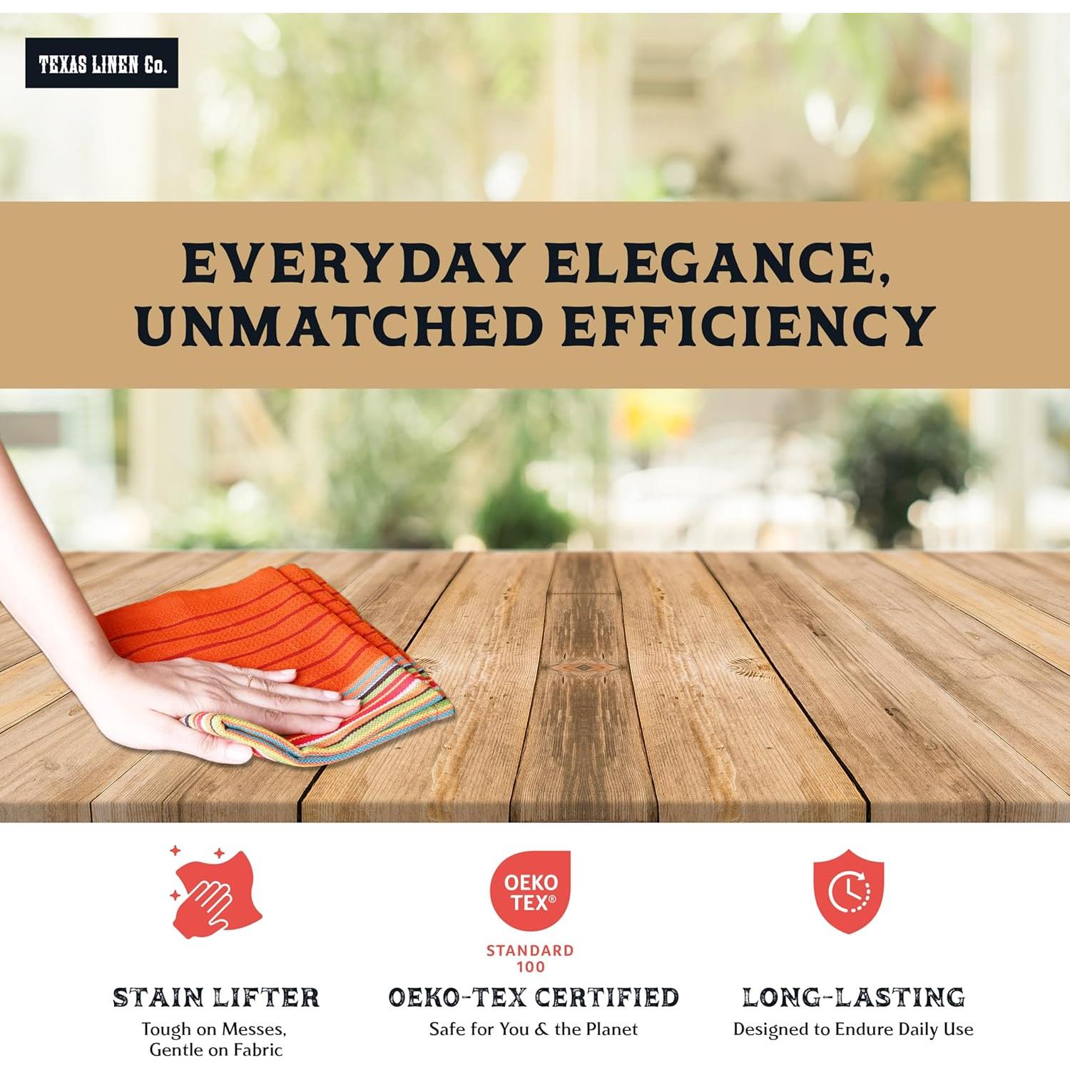 Juego de 12 Toallas de Cocina 100% Algodón Texas Linen Co.