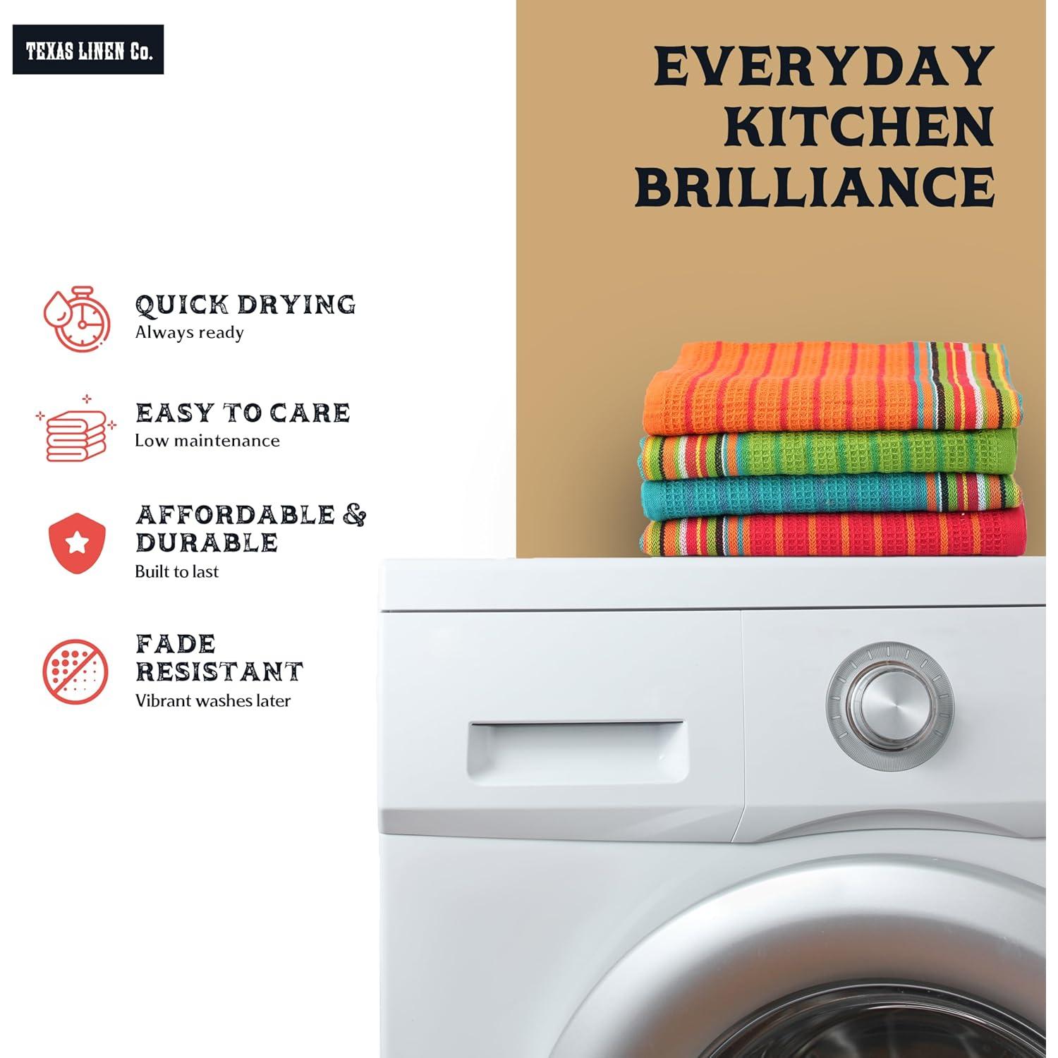 Juego de 12 Toallas de Cocina 100% Algodón Texas Linen Co.