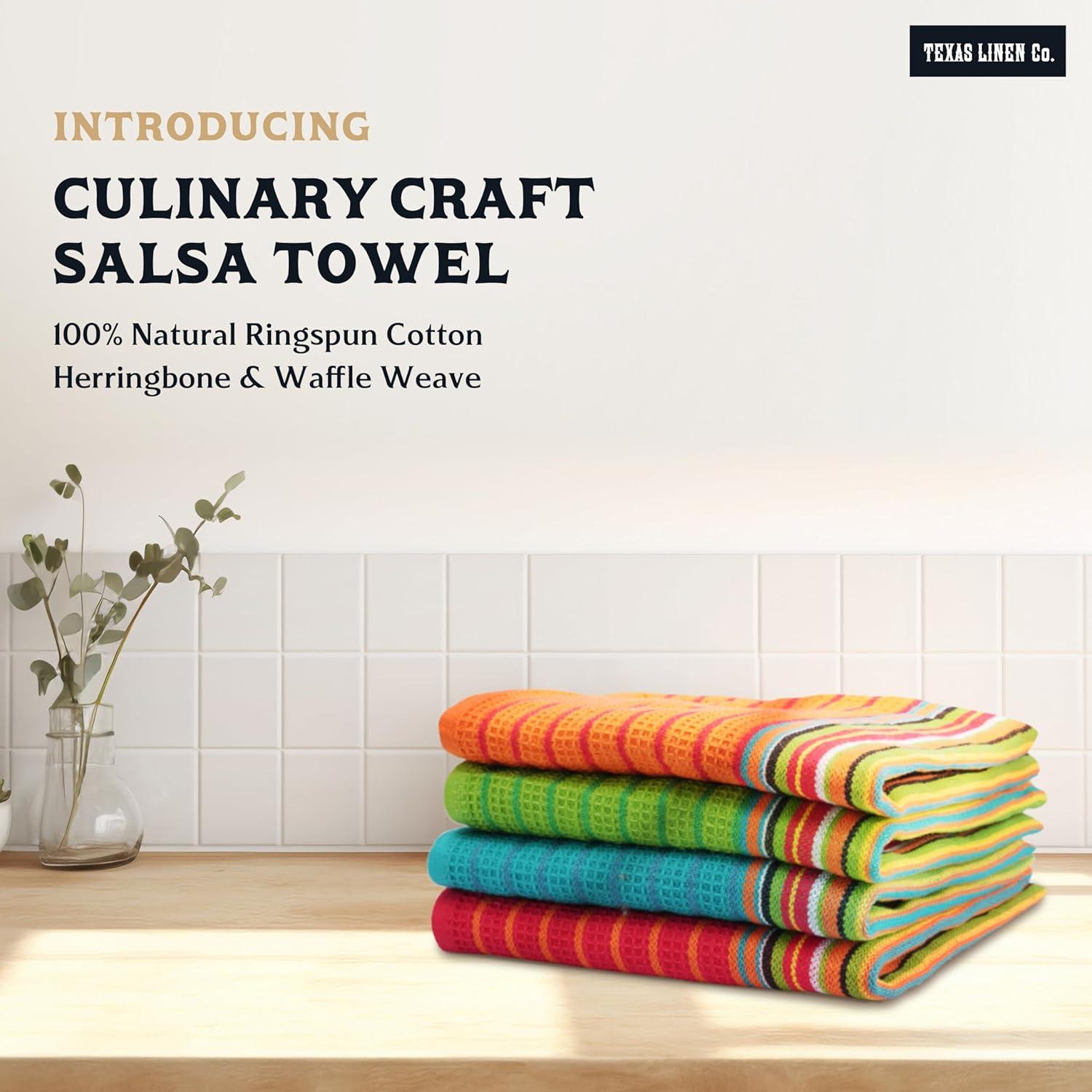 Juego de 12 Toallas de Cocina 100% Algodón Texas Linen Co.