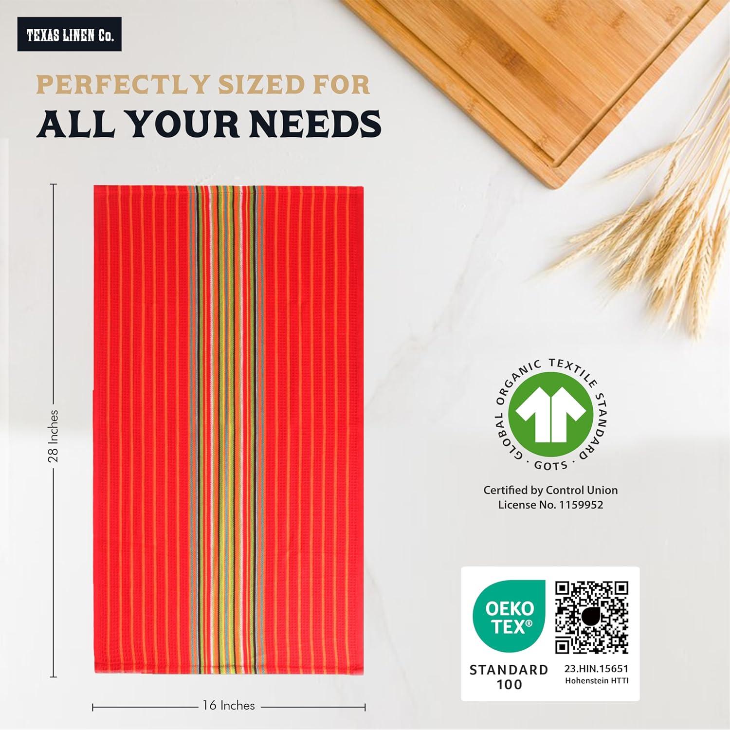 Juego de 12 Toallas de Cocina 100% Algodón Texas Linen Co.