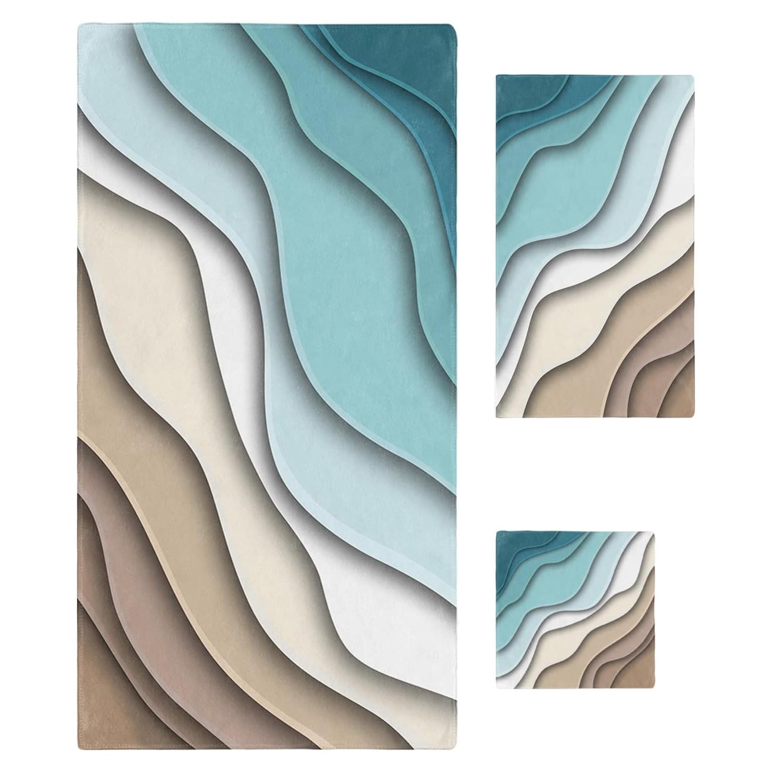 Juego de Toallas de Baño Seven Roses Ombre Teal 3 Piezas