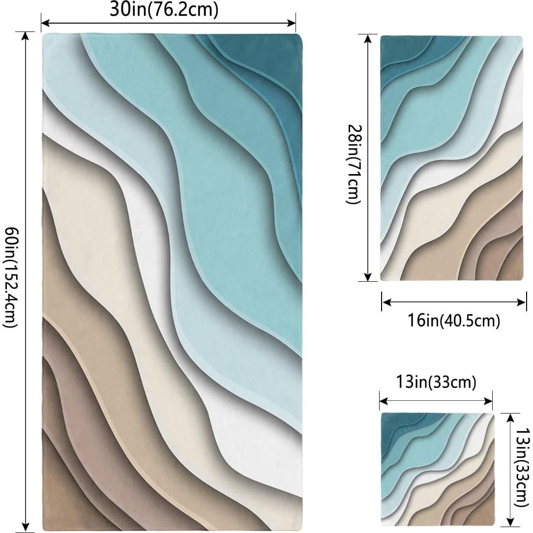 Juego de Toallas de Baño Seven Roses Ombre Teal 3 Piezas