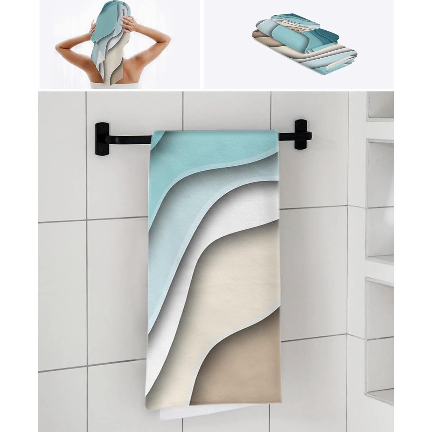 Juego de Toallas de Baño Seven Roses Ombre Teal 3 Piezas