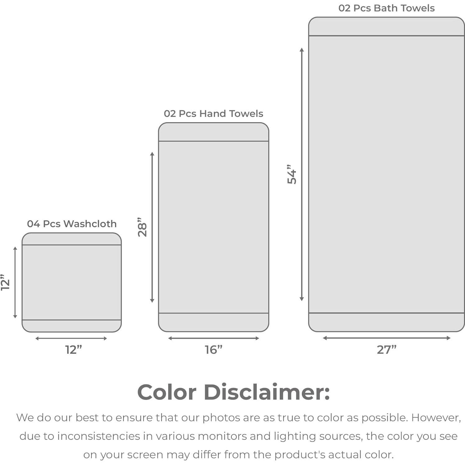 Juego de Toallas de Baño Avalon 8 Piezas 100% Algodón Azul Real