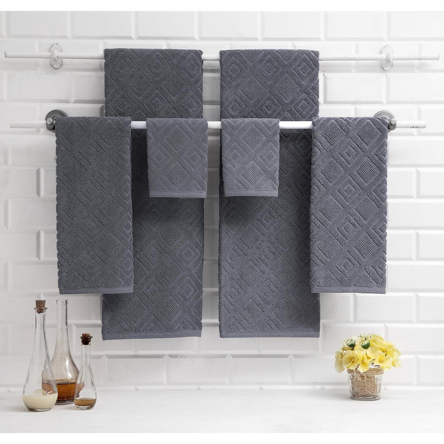 Juego de Toallas de Lujo Classic Turkish 6 Piezas Algodón Gris
