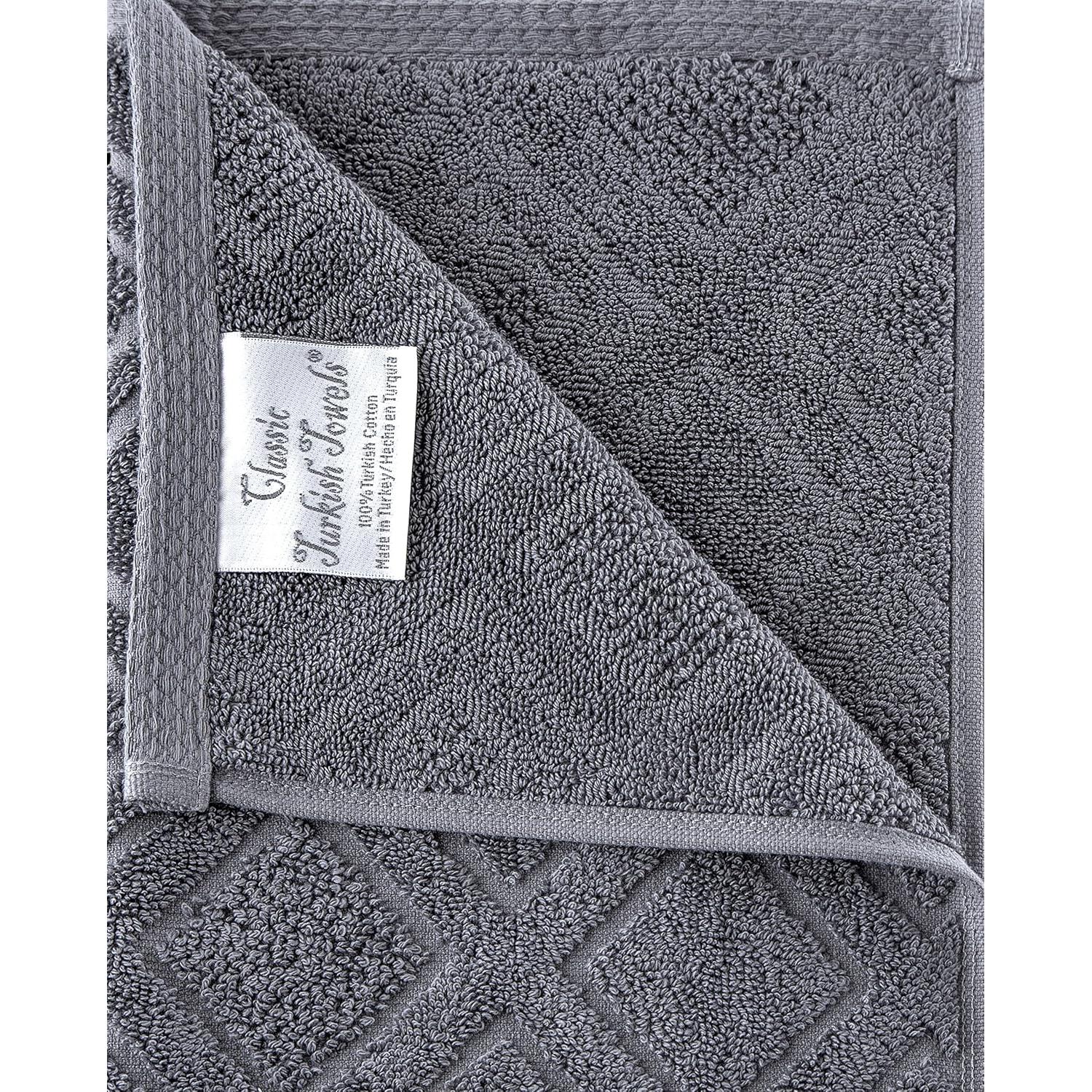 Juego de Toallas de Lujo Classic Turkish 6 Piezas Algodón Gris