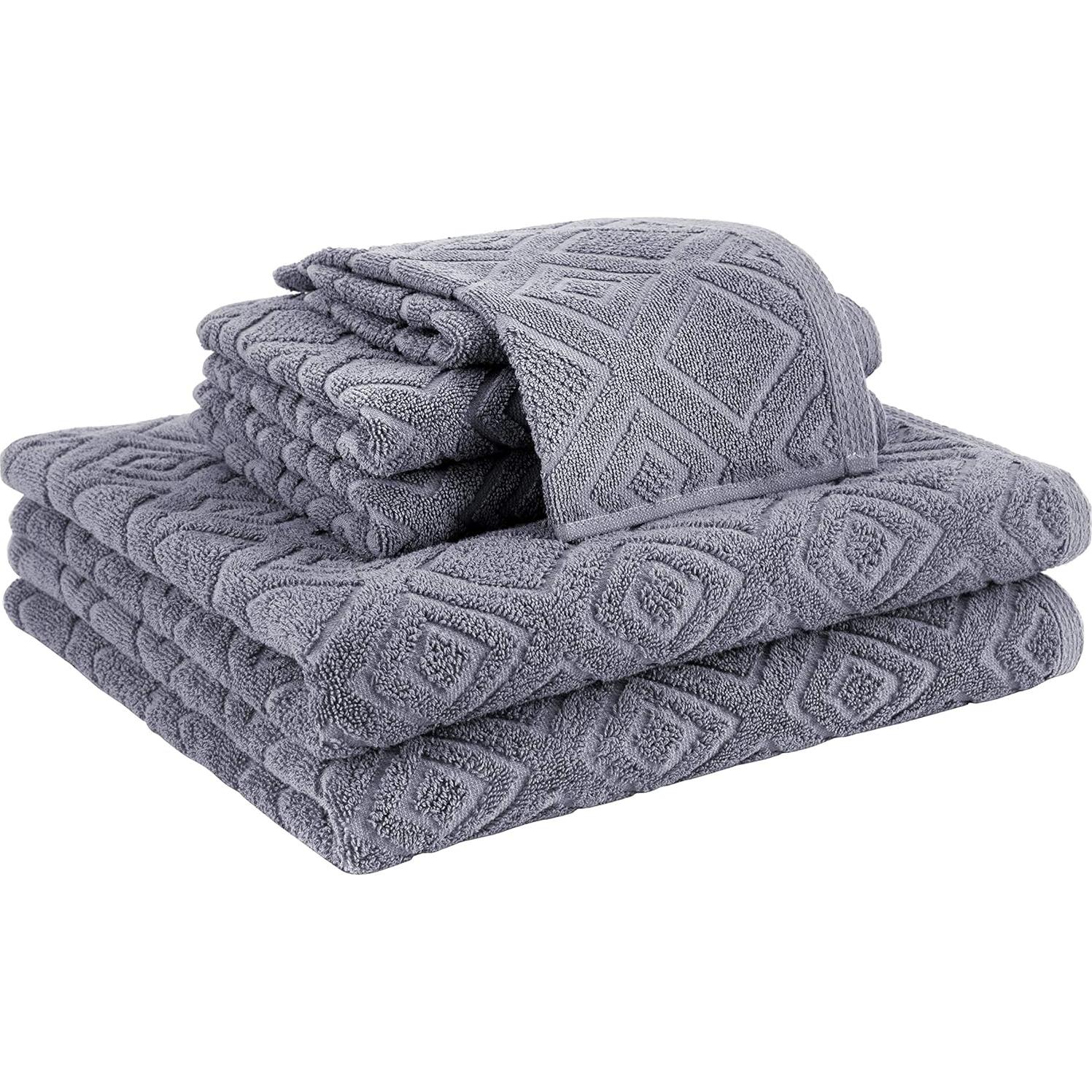 Juego de Toallas de Lujo Classic Turkish 6 Piezas Algodón Gris