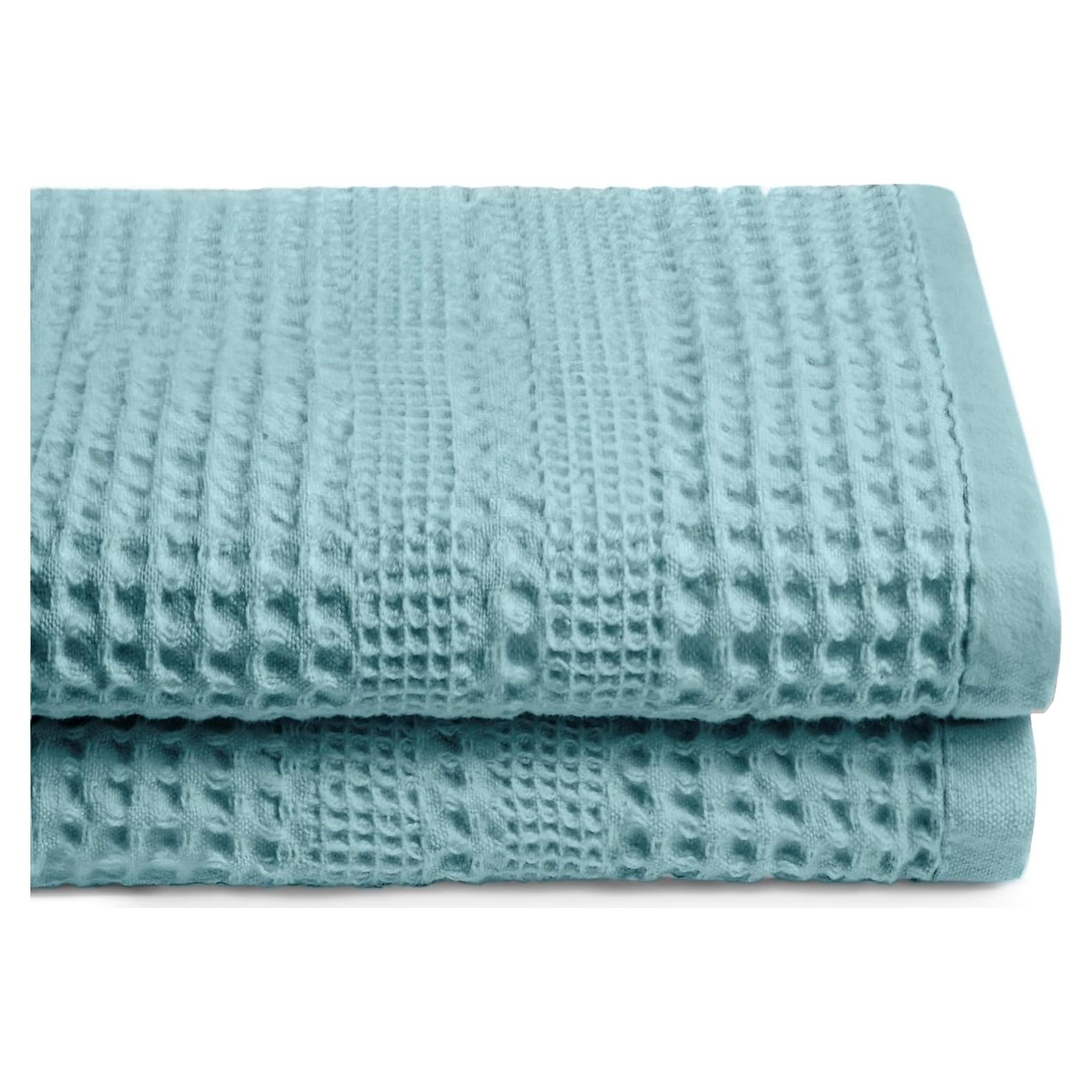 Toallas de Baño Gilden Tree Waffle 100% Algodón Verde Mar - 2 Piezas
