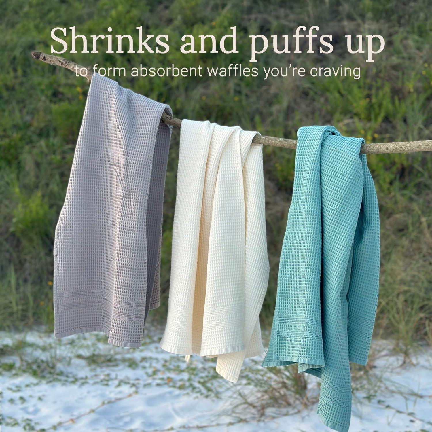 Toallas de Baño Gilden Tree Waffle 100% Algodón Verde Mar - 2 Piezas