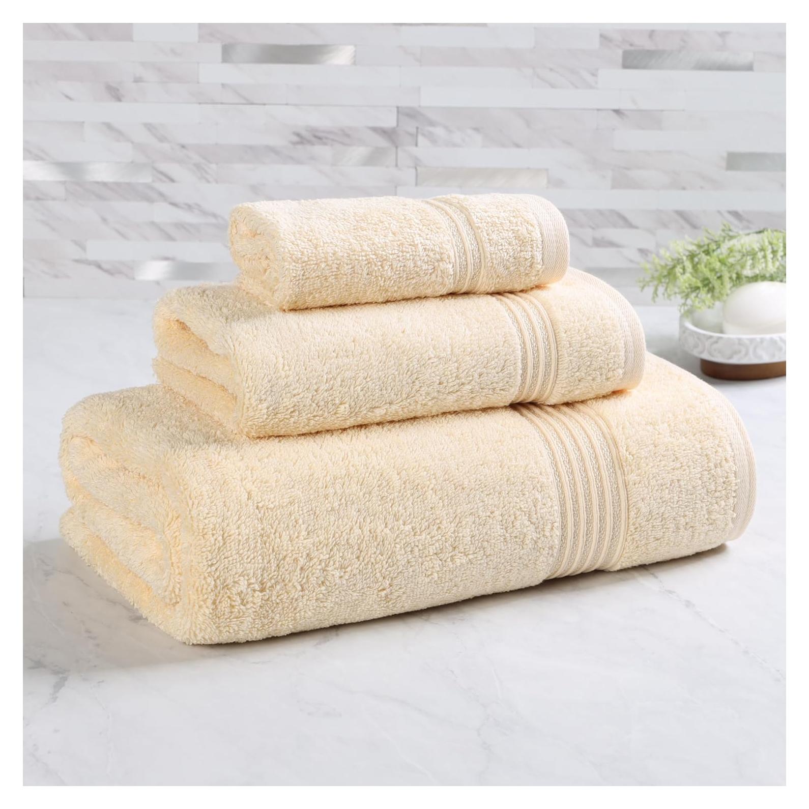 Conjunto de Toallas de Algodón Egipcio Superior 3 Piezas Canario