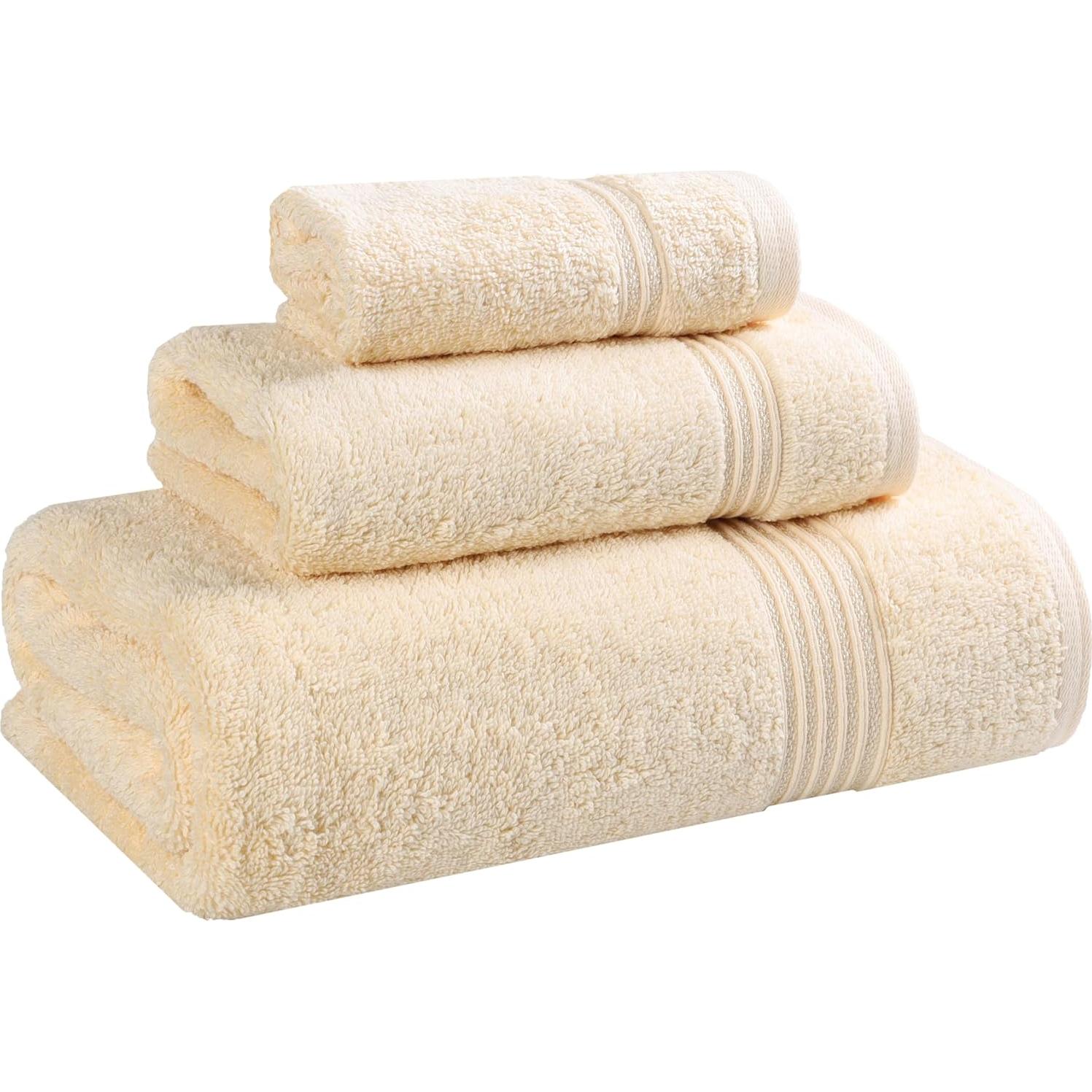 Conjunto de Toallas de Algodón Egipcio Superior 3 Piezas Canario