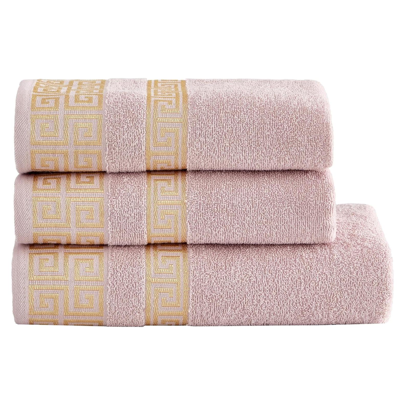 Juego de Toallas de Lujo 3 Piezas Jacob Bicerri Rosa 100% Algodón