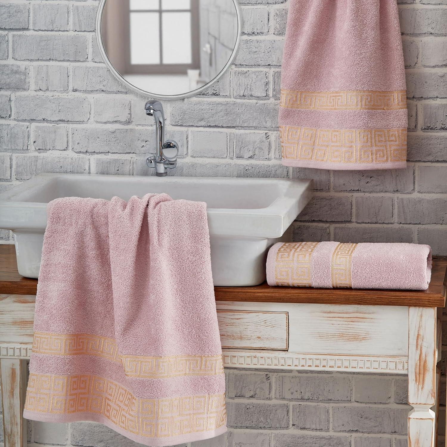 Juego de Toallas de Lujo 3 Piezas Jacob Bicerri Rosa 100% Algodón