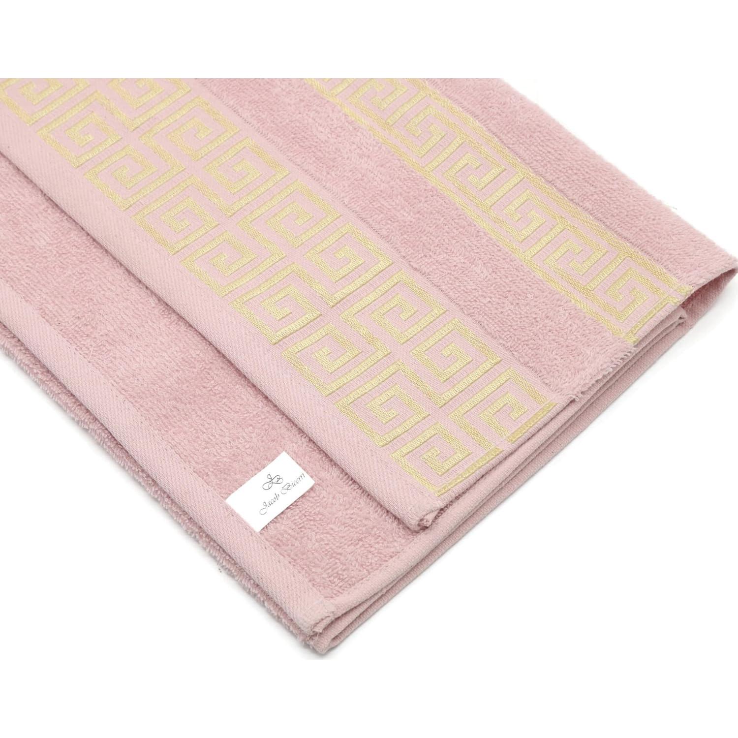 Juego de Toallas de Lujo 3 Piezas Jacob Bicerri Rosa 100% Algodón