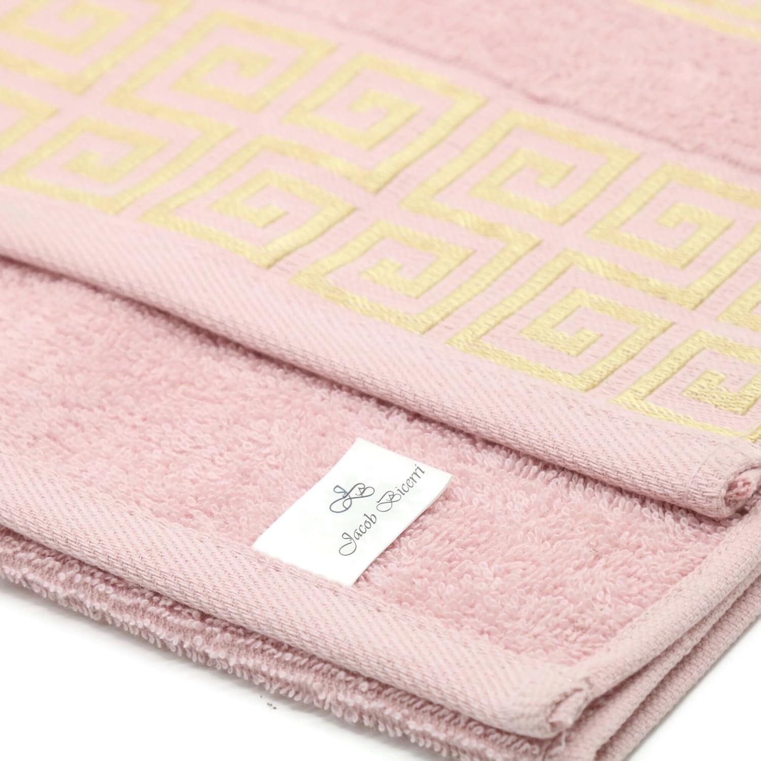 Juego de Toallas de Lujo 3 Piezas Jacob Bicerri Rosa 100% Algodón