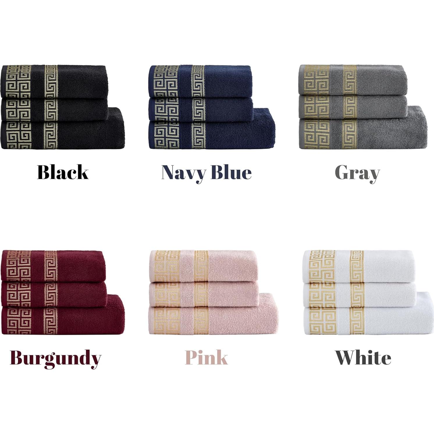 Juego de Toallas de Lujo 3 Piezas Jacob Bicerri Rosa 100% Algodón