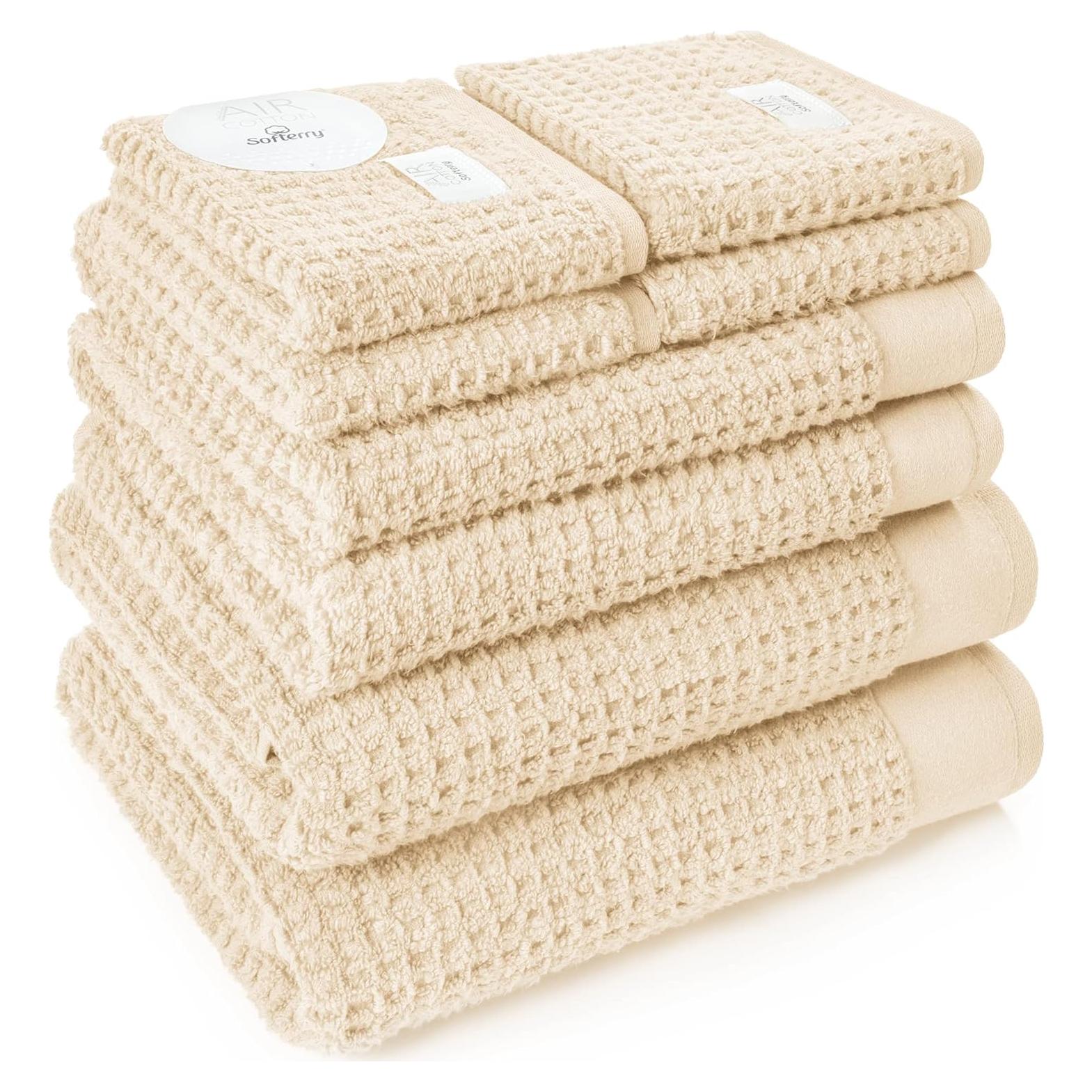 Juego de Toallas de Baño Softerry Waffle 100% Algodón Natural