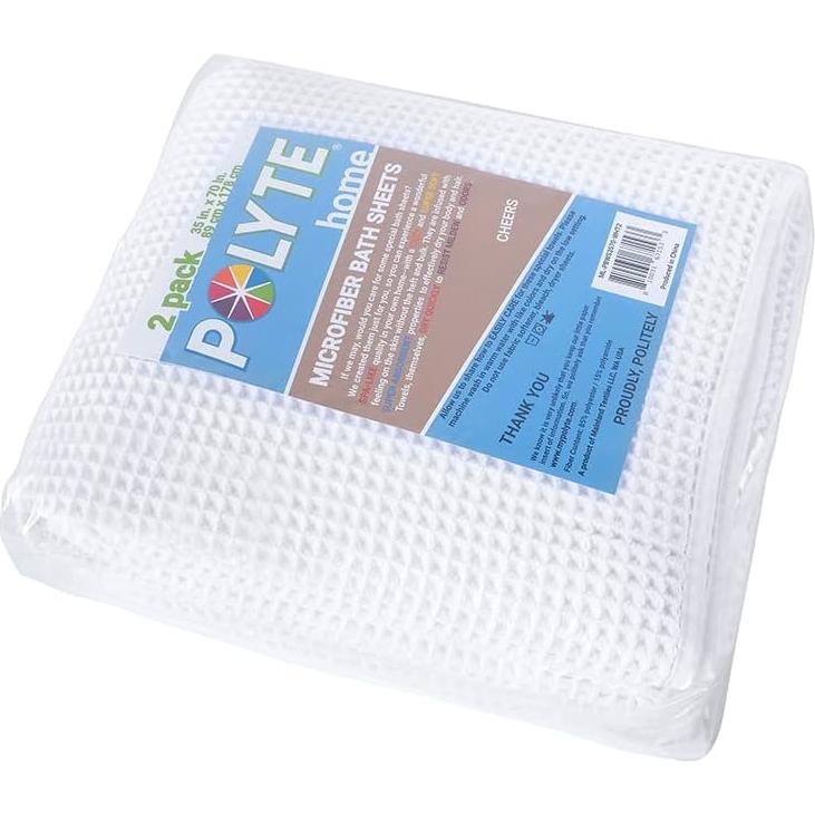 Toalla de Baño Microfibra POLYTE Waffle 89x178 cm Set de 2