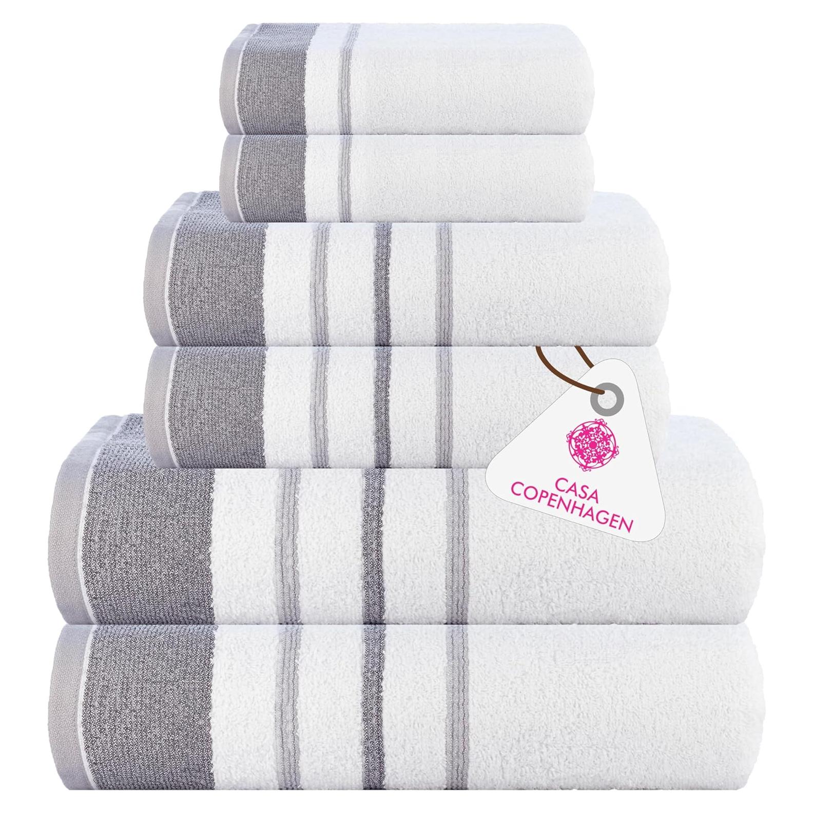 Juego de Toallas CASA COPENHAGEN 6 Piezas Algodón 500 GSM