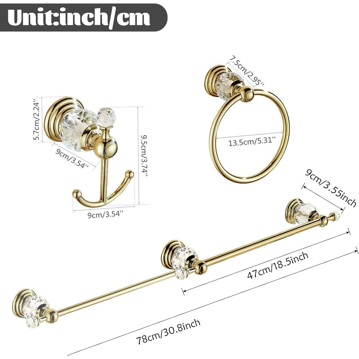Juego de Barra de Toalla Dorada WINCASE, Ajustable 47-78cm
