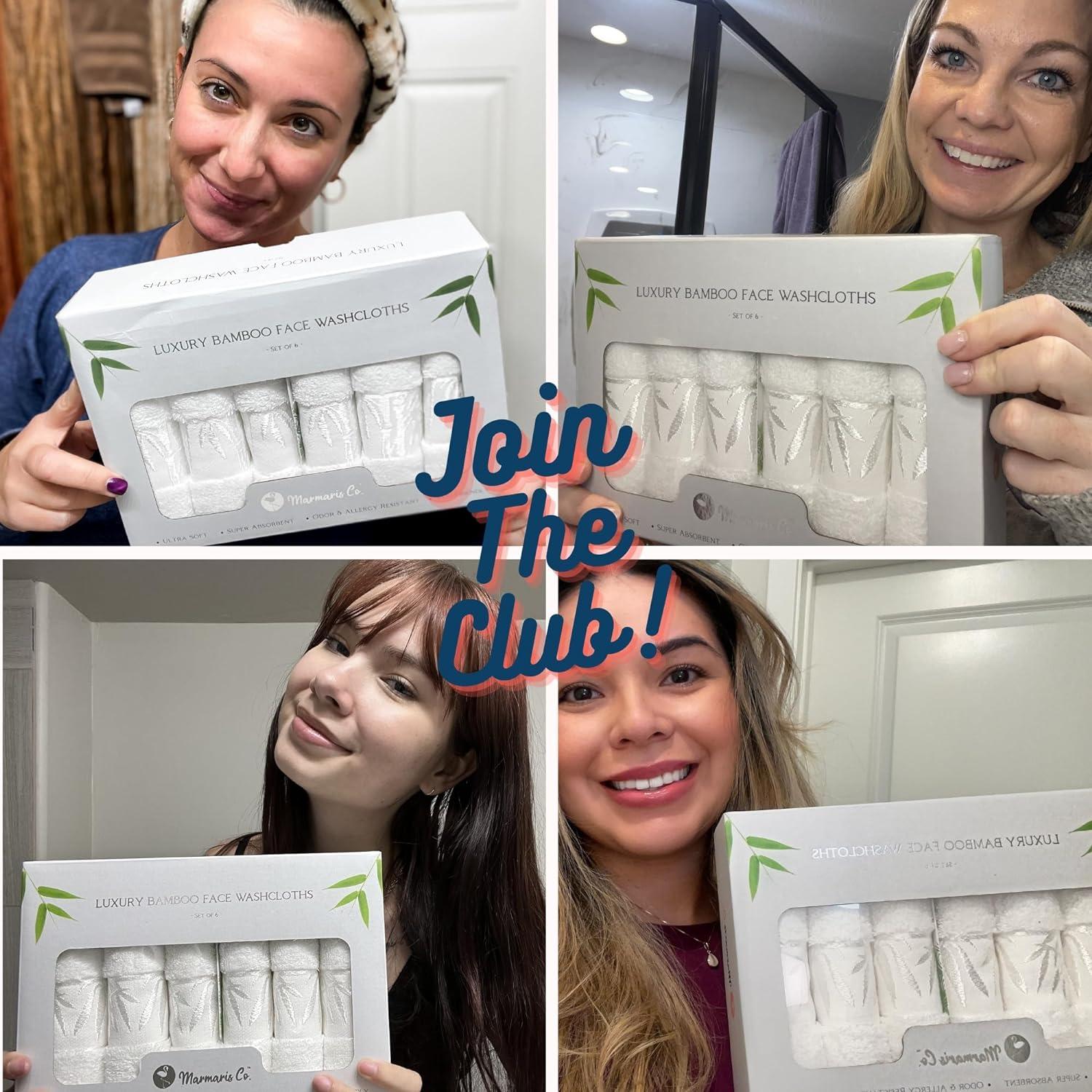 Juego de 6 Toallas de Cara Marmaris Co. de Bambú y Algodón 30.5 cm