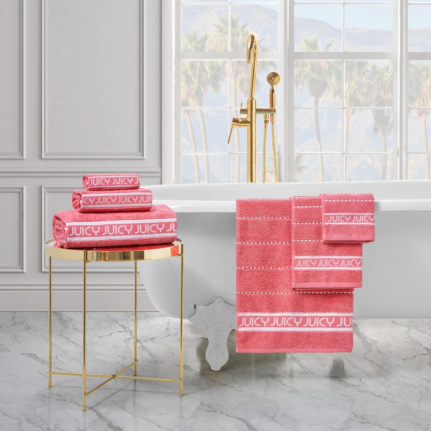Juego de Toallas de Baño 6 Piezas Juicy Couture Coral Rosa