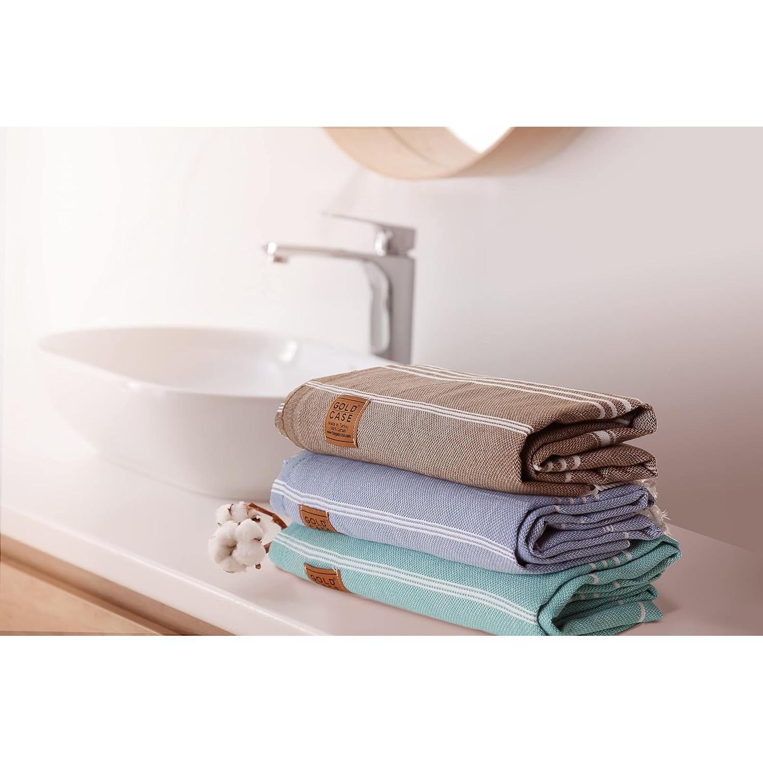 Juego de Toallas de Playa LYCIA Gold Case 6 Piezas 100% Algodón