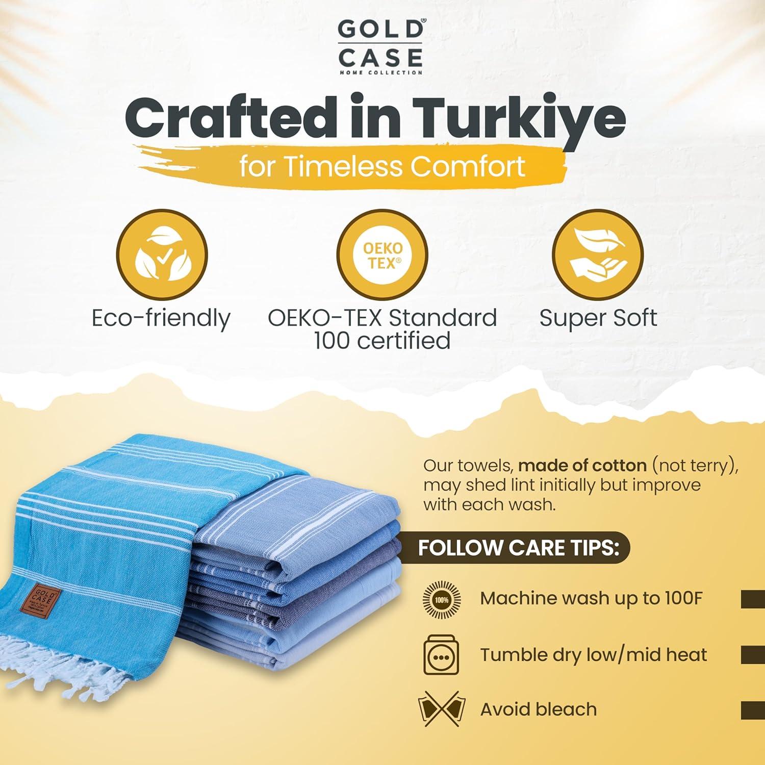 Juego de Toallas de Playa LYCIA Gold Case 6 Piezas 100% Algodón