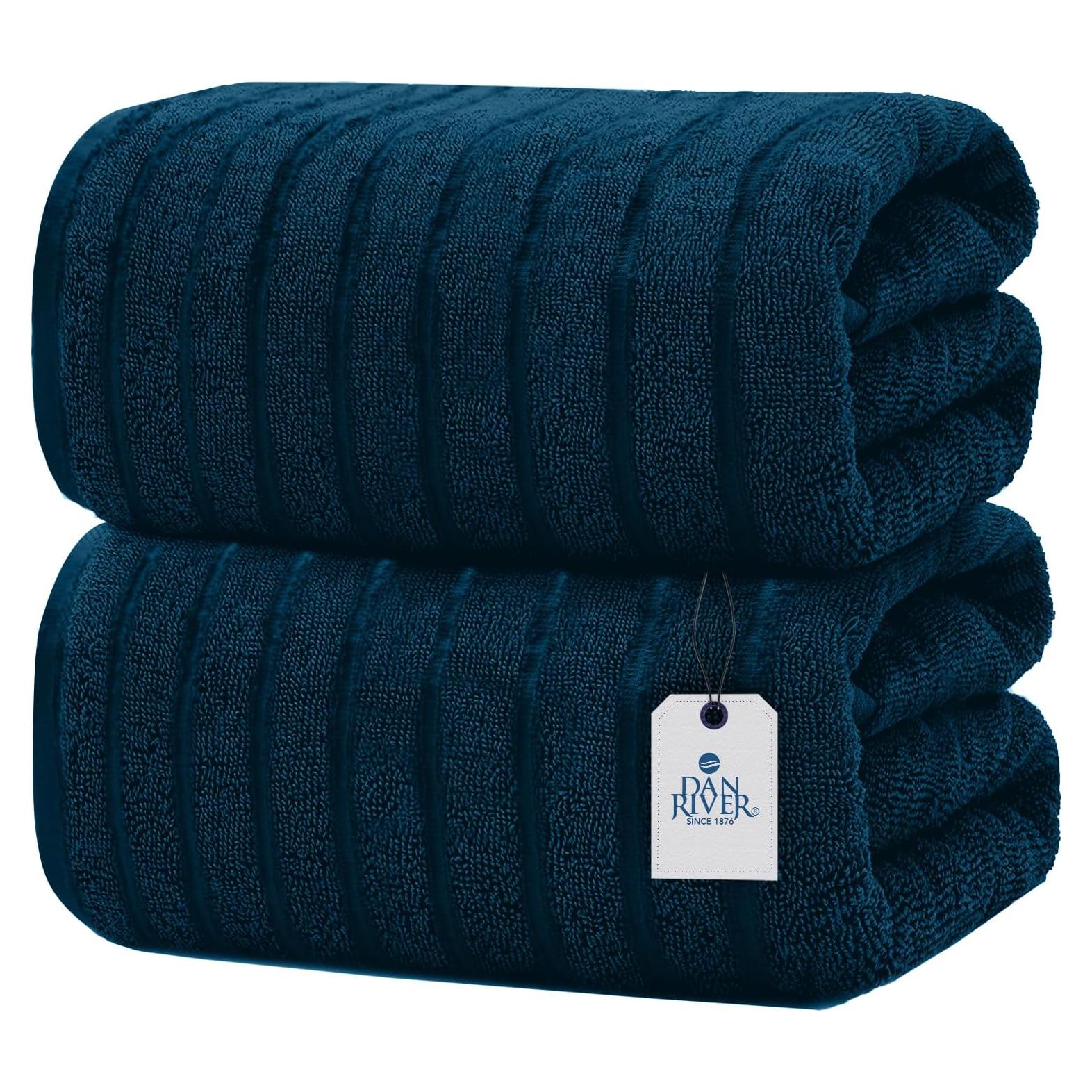 DAN RIVER Paquete de 2 Toallas de Baño 89x178 cm Algodón Azul