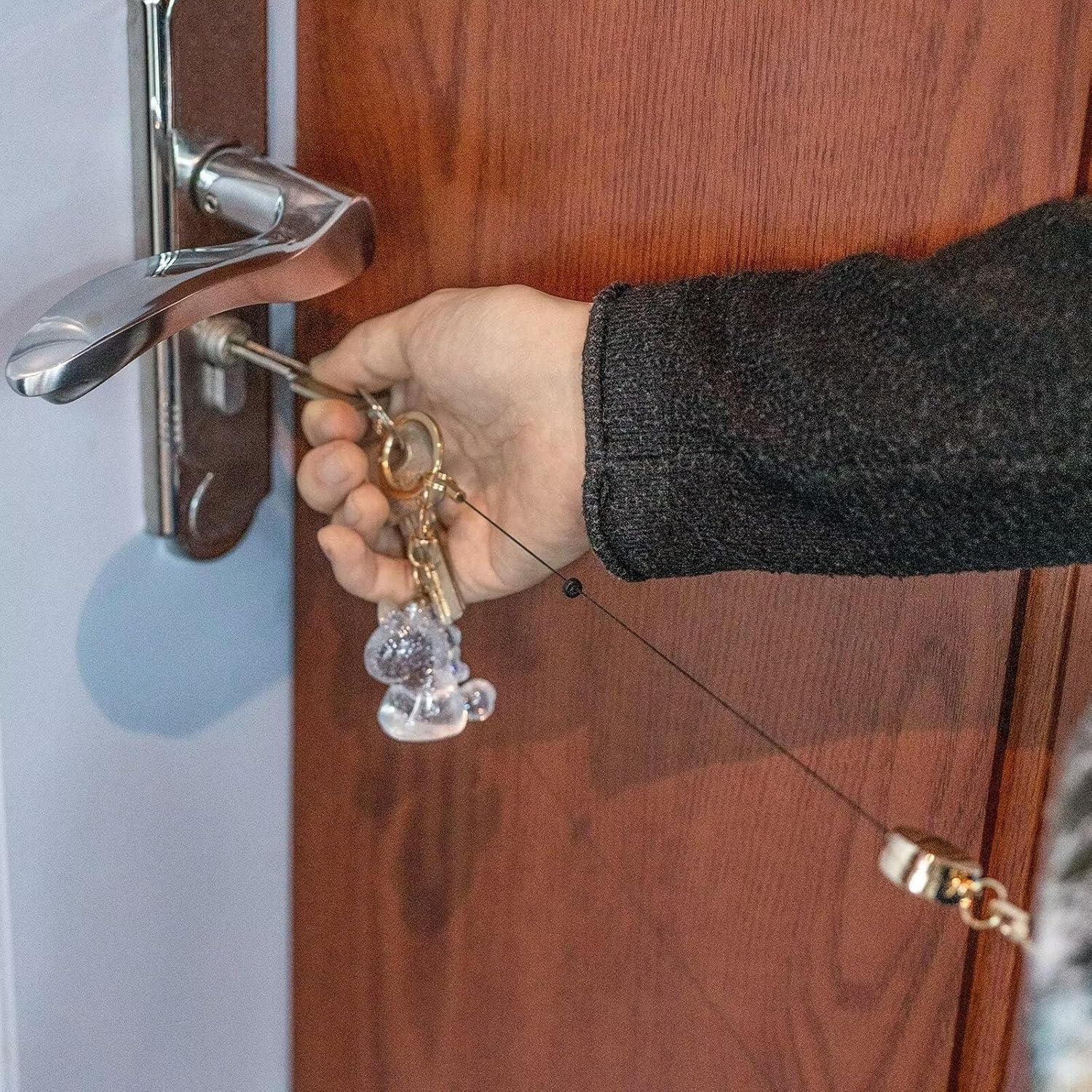 Porta Credenciales Retráctil IBOVODI 2 Piezas Negro Oro Rosa