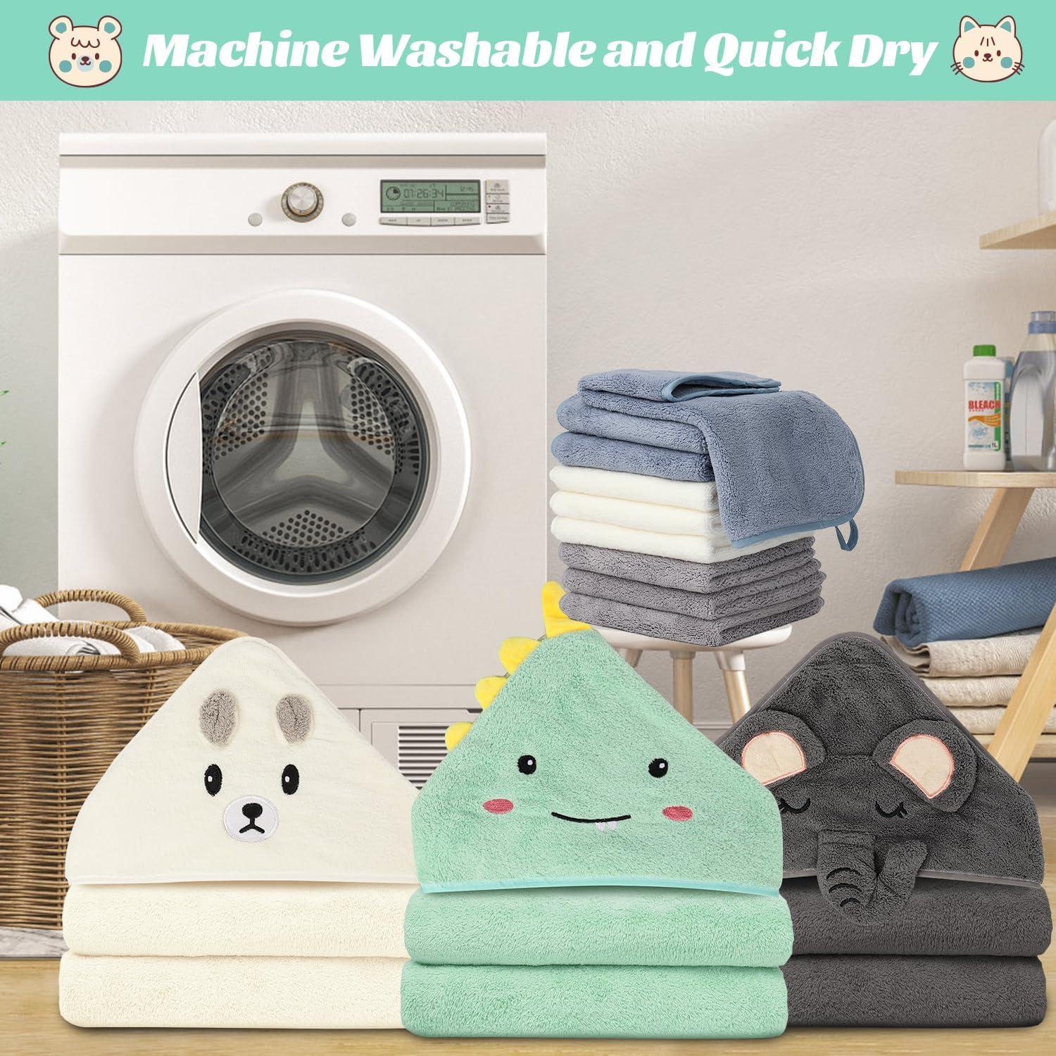 Juego de 12 Toallas con Capucha Sublaga para Bebés 80x80 cm