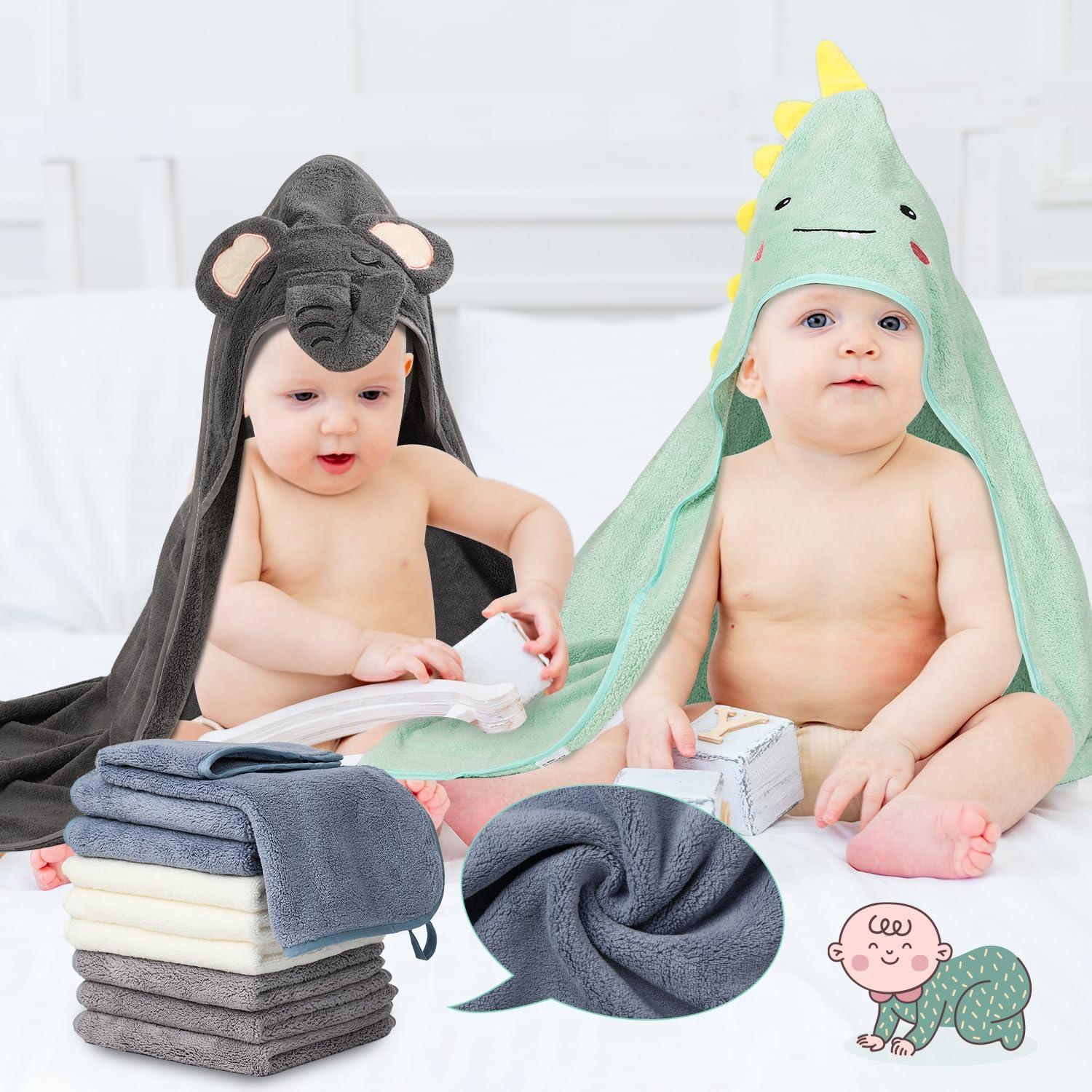 Juego de 12 Toallas con Capucha Sublaga para Bebés 80x80 cm