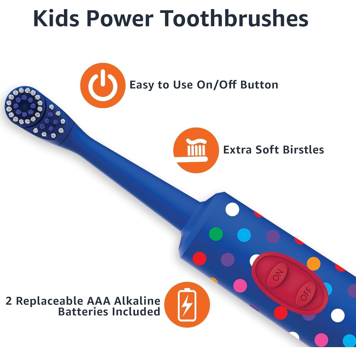 Cepillo de dientes eléctrico para niños Amazon Basics - 2 unidades