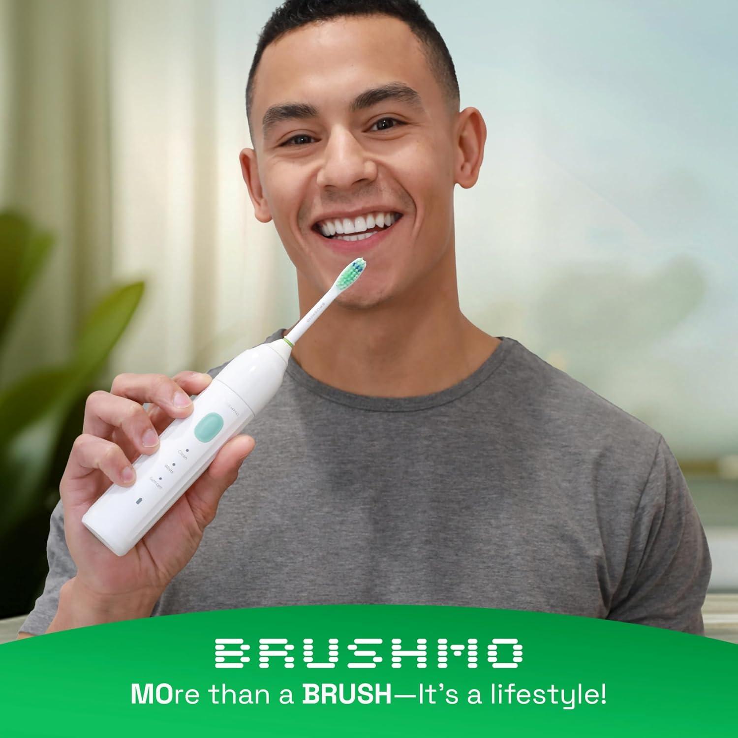 Cepillo de dientes eléctrico Brushmo e-Series - Blanco, 3 modos