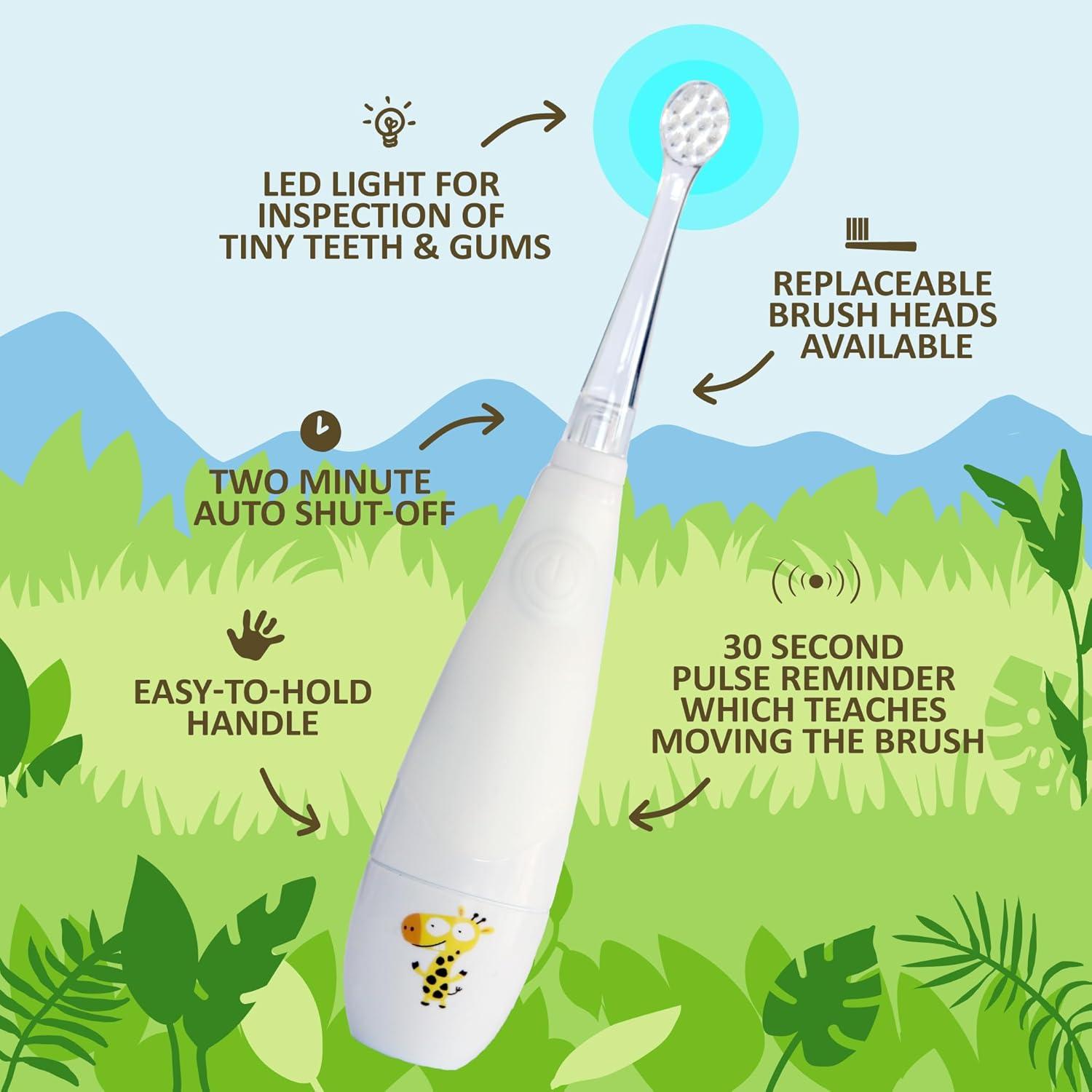 Cepillo de Dientes Eléctrico Jack N' Jill Tickle para Niños - 2 Cabezas