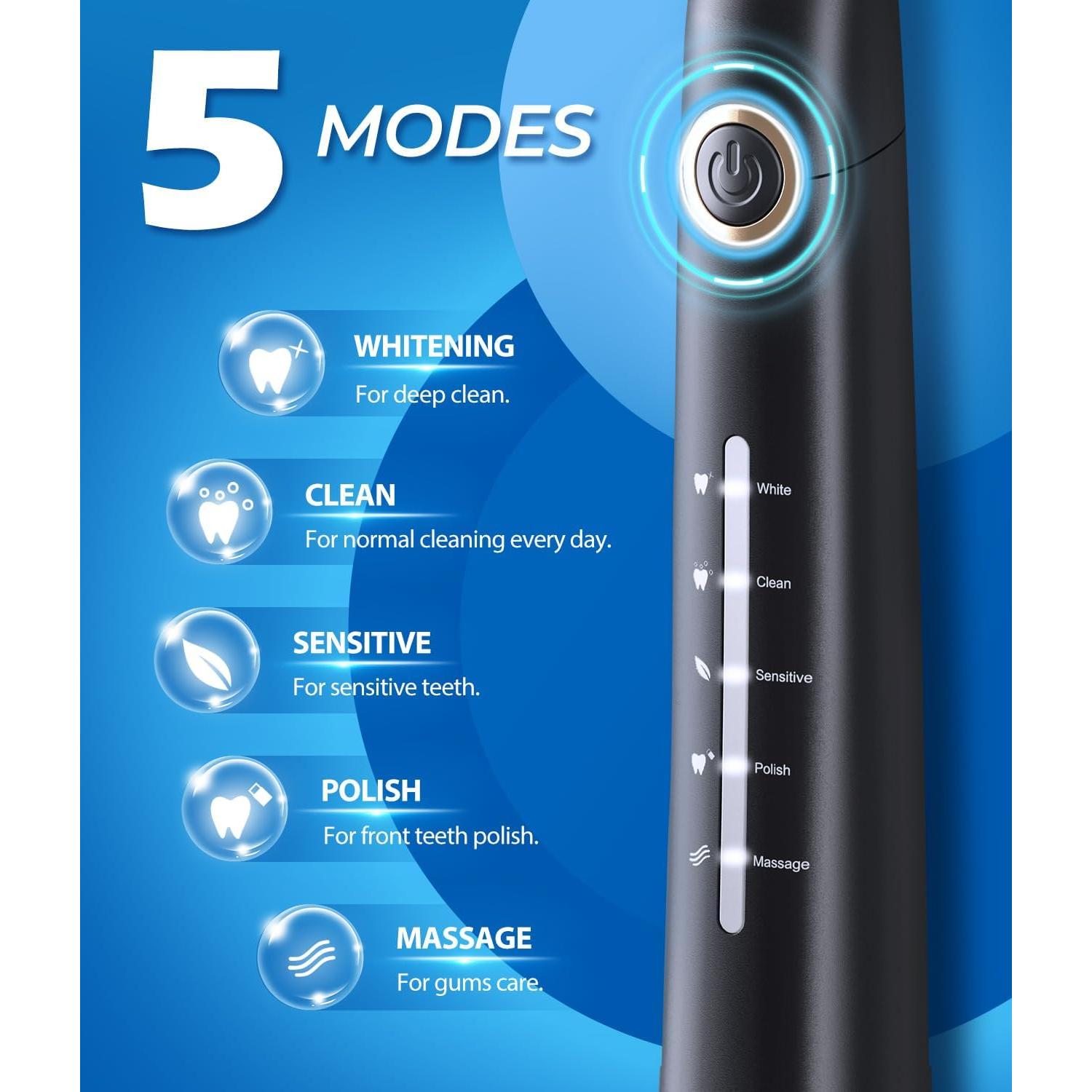 Cepillo de Dientes Eléctrico TEETHEORY Sonic 40000 VPM 5 Modos