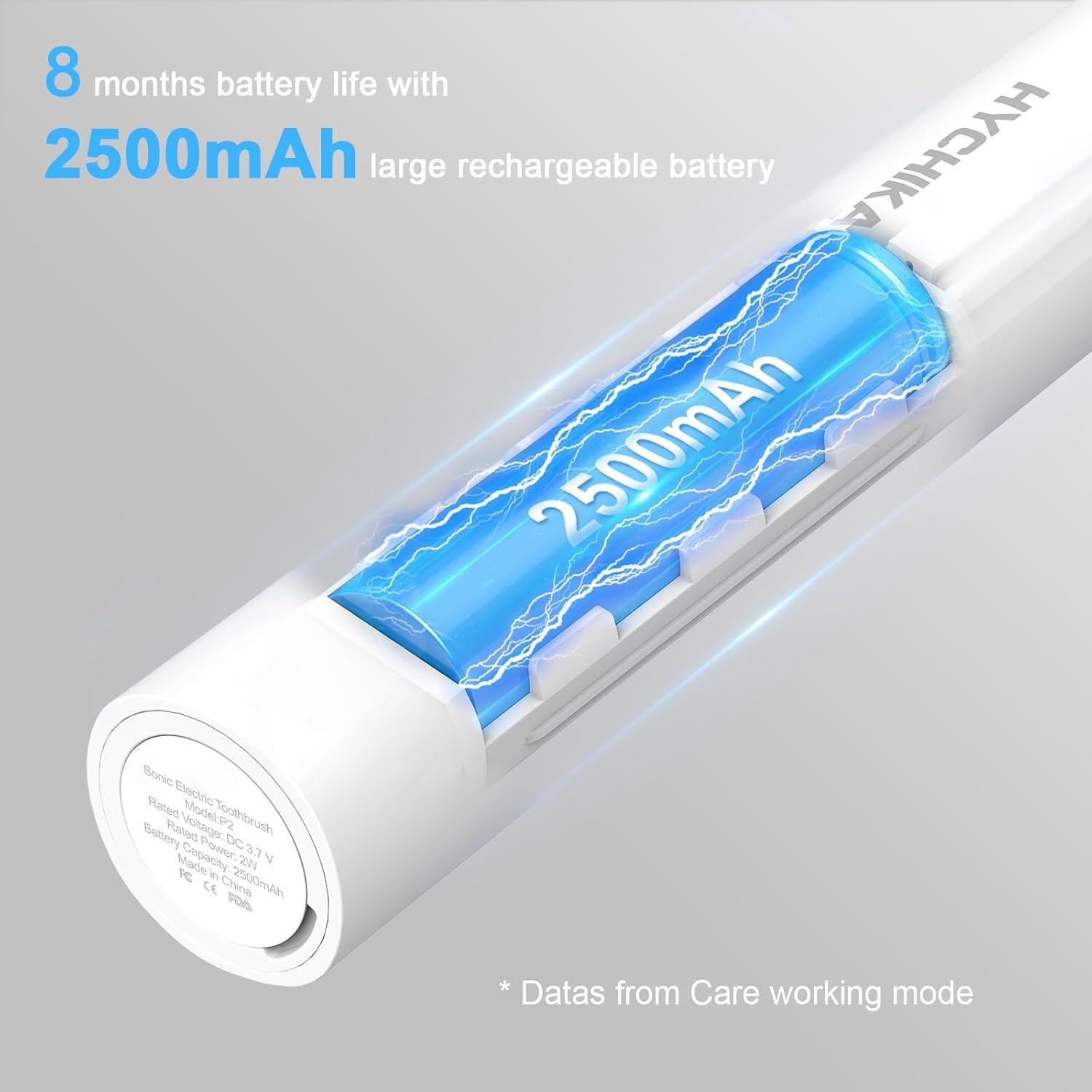 Cepillo de dientes eléctrico HYCHIKA P2 recargable 240 días 2500mAh