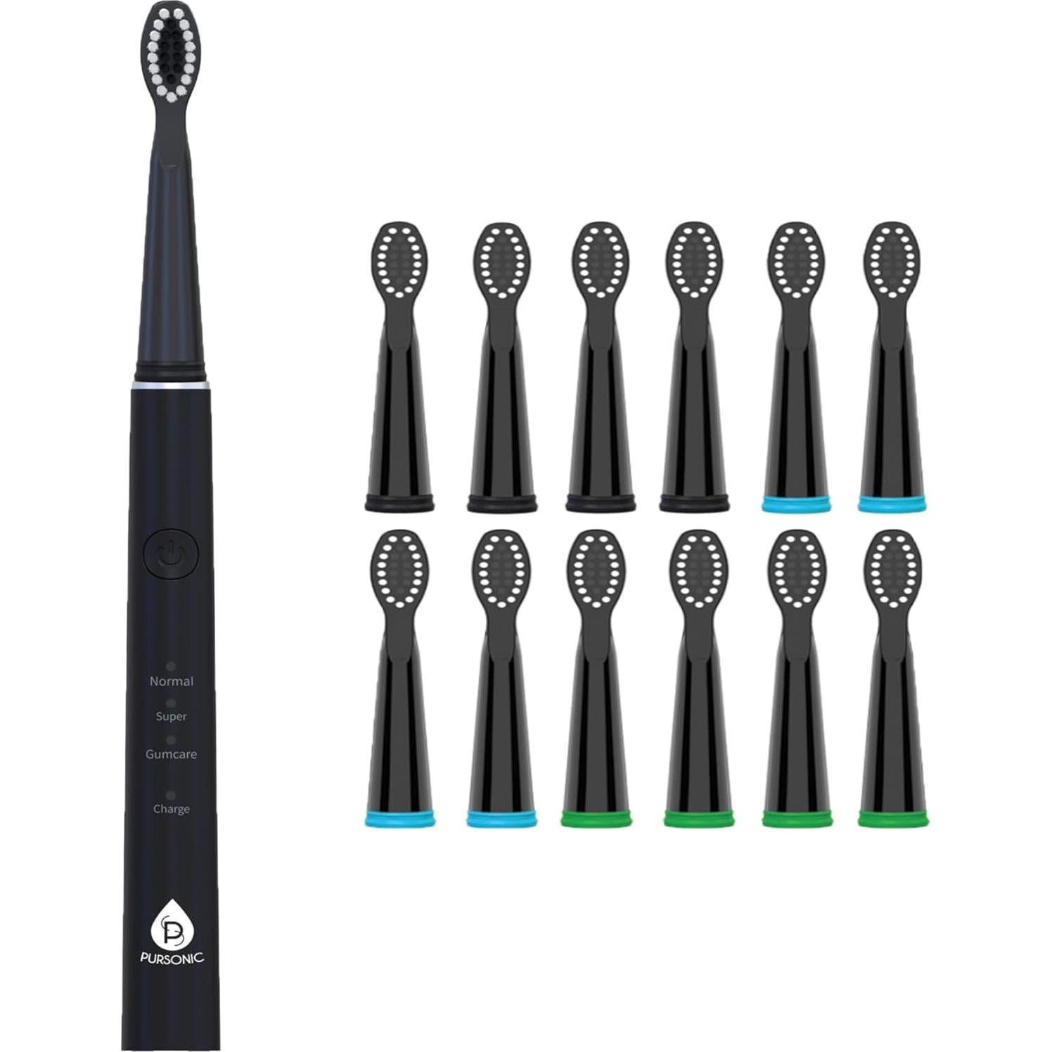 Cepillo de dientes sónico Pursonic TBUSB200-12 Negro 38000 RPM