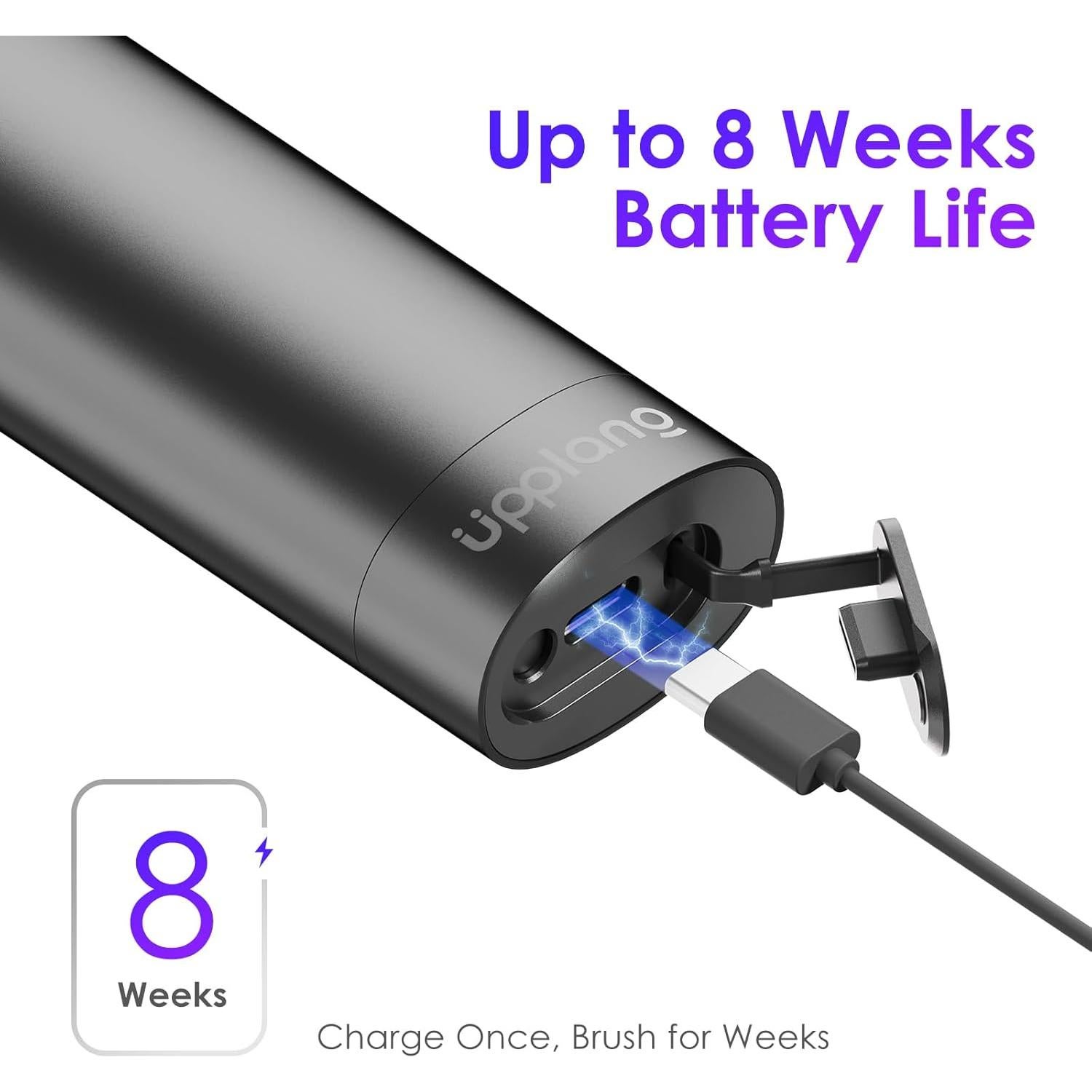 Cepillo de Dientes Eléctrico Upplang S1 Portátil Gris Pizarra