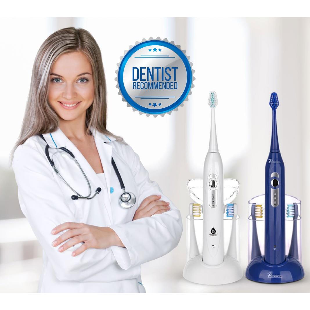 Cepillo de dientes sónico recargable Pursonic S430, 12 cabezales